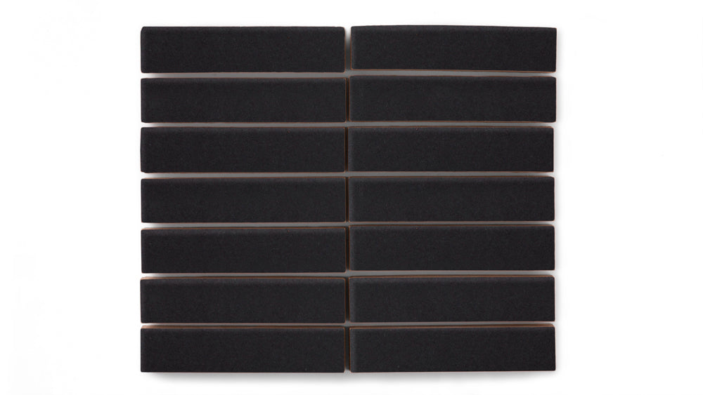 1x4 Straight Set Sheeted Original Ceramic Mosaic Tile in Raven Matte