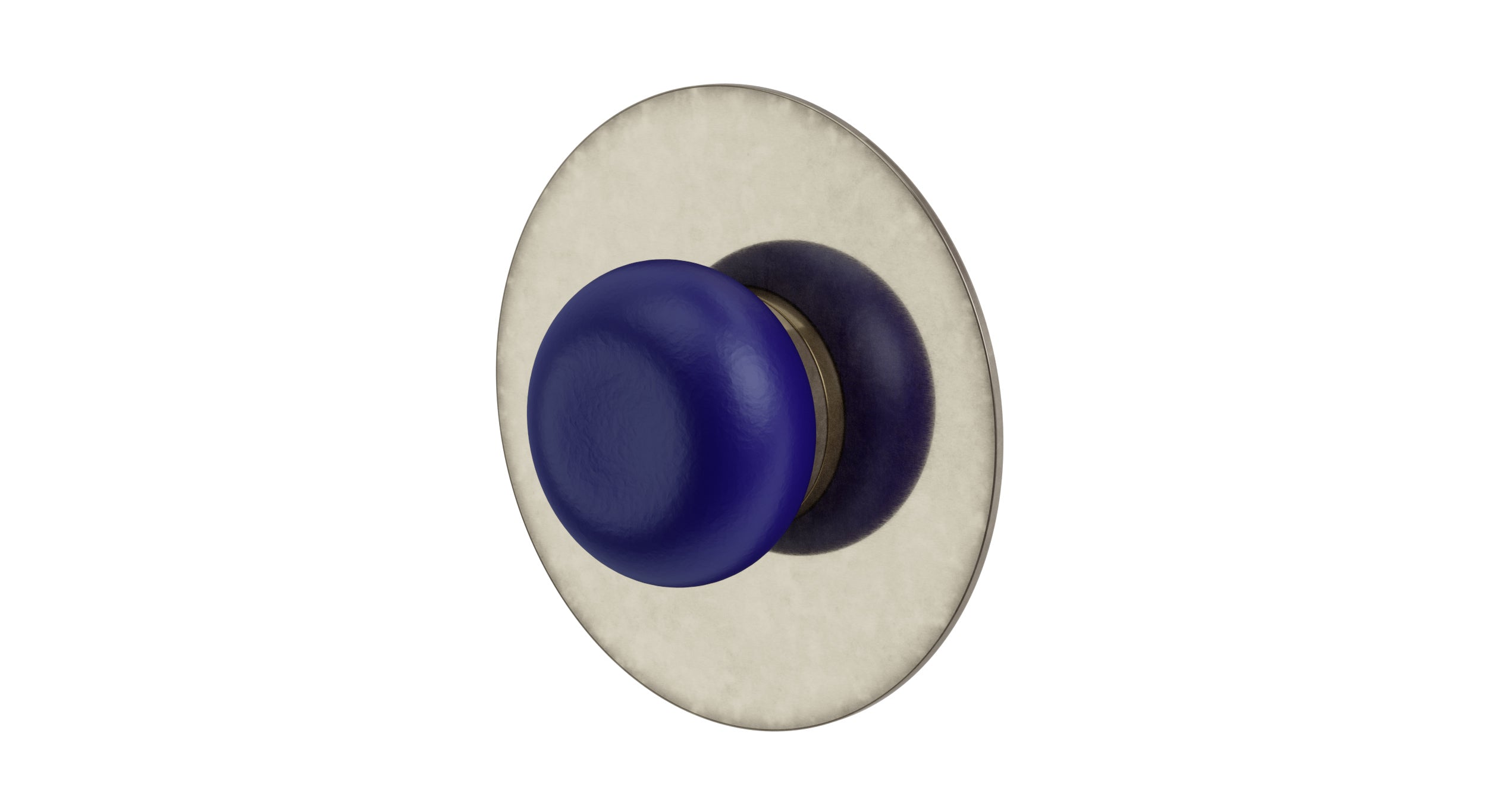 Foundry One Handle Wall Mount Shower Trim with Pebble Ceramic Knob Handle in French Nickel