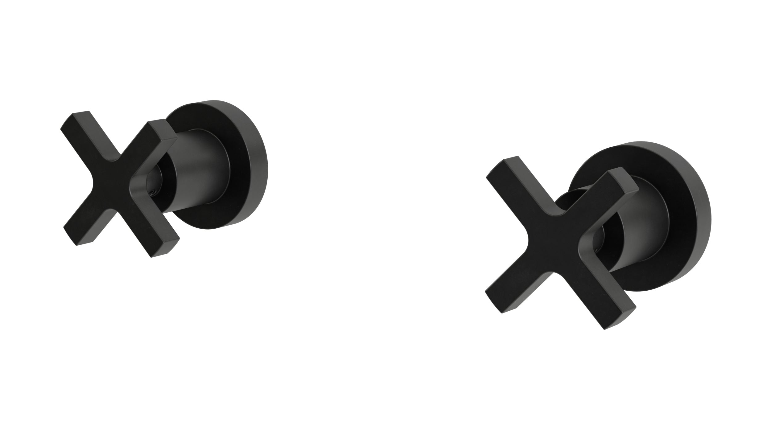 Flatiron Two Handle Wall Mount Bath Trim with Linear Cross Handles in Oil Rubbed Bronze