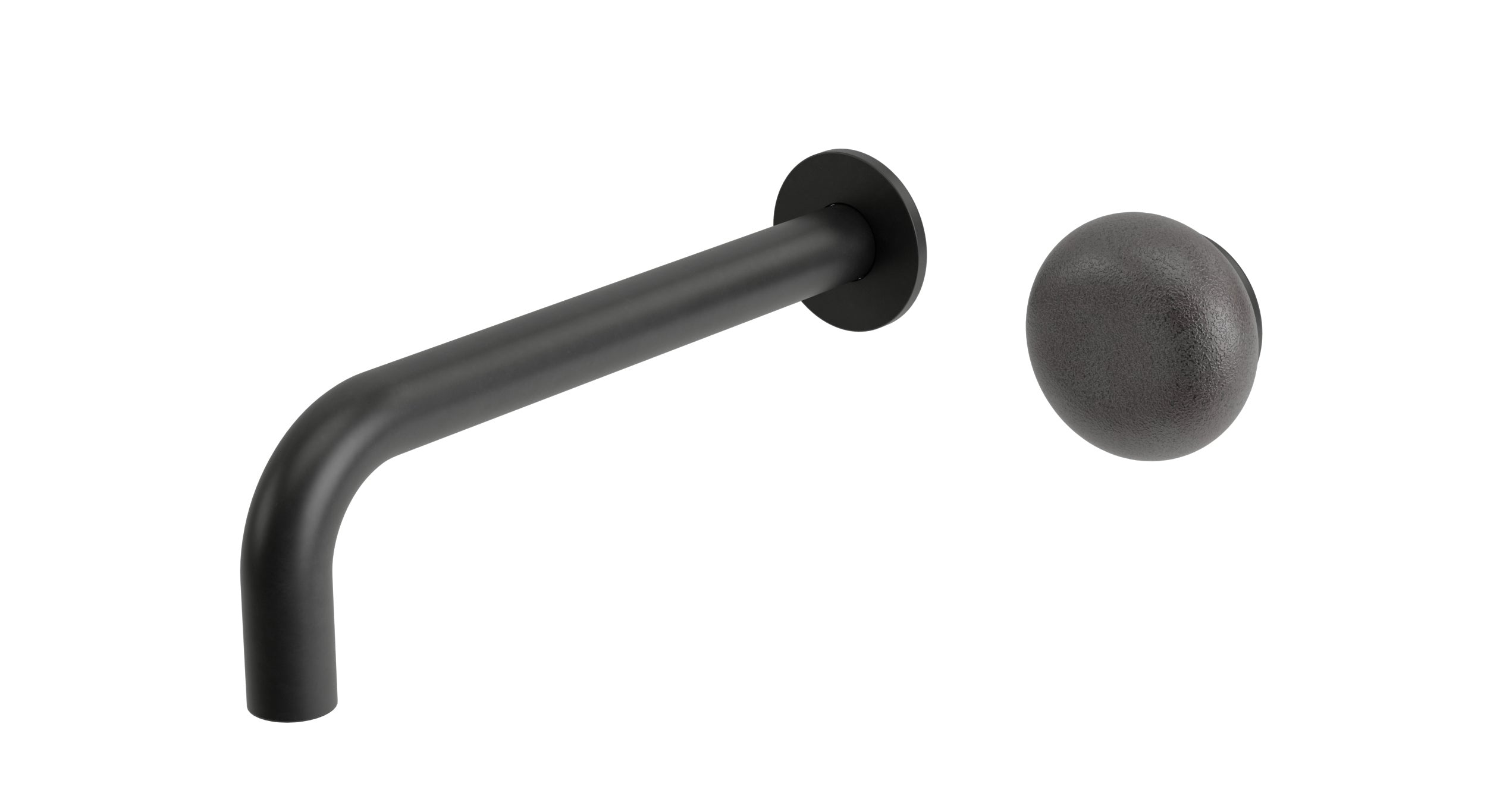 Foundry One Handle Wall Mount 7.5" Lavatory Faucet with Pebble Ceramic Knob Handle in Oil Rubbed Bronze