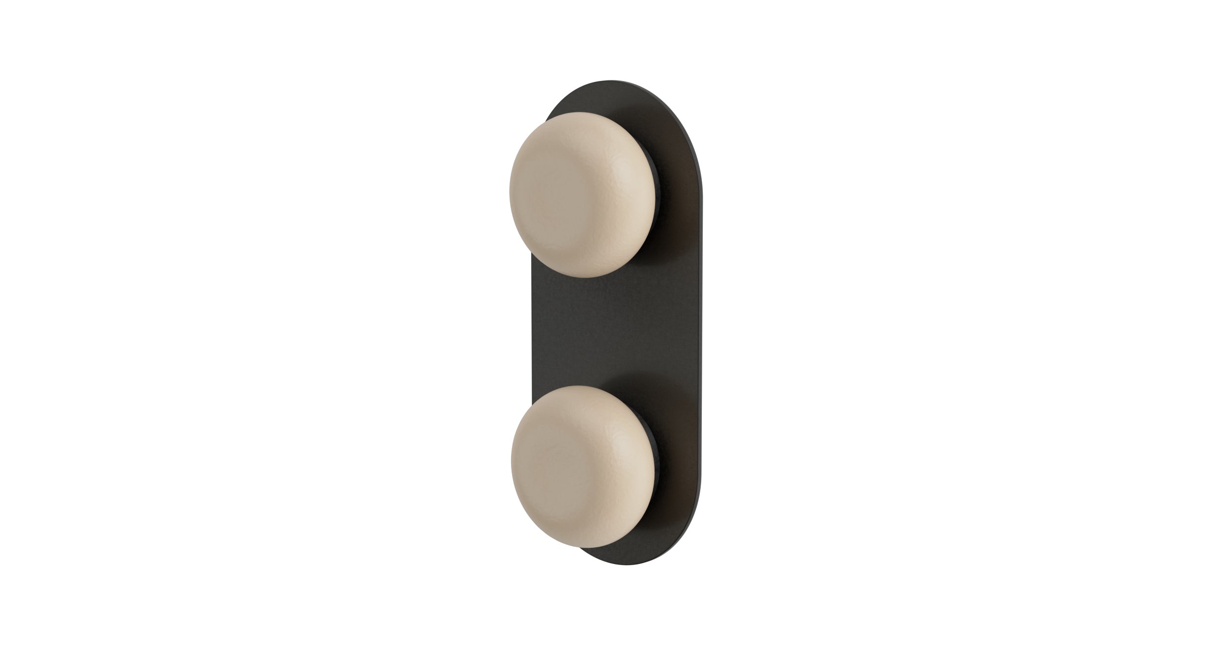 Foundry Two Handle Wall Mount Shower Trim with Pebble Ceramic Knob Handles in Blackened Nickel