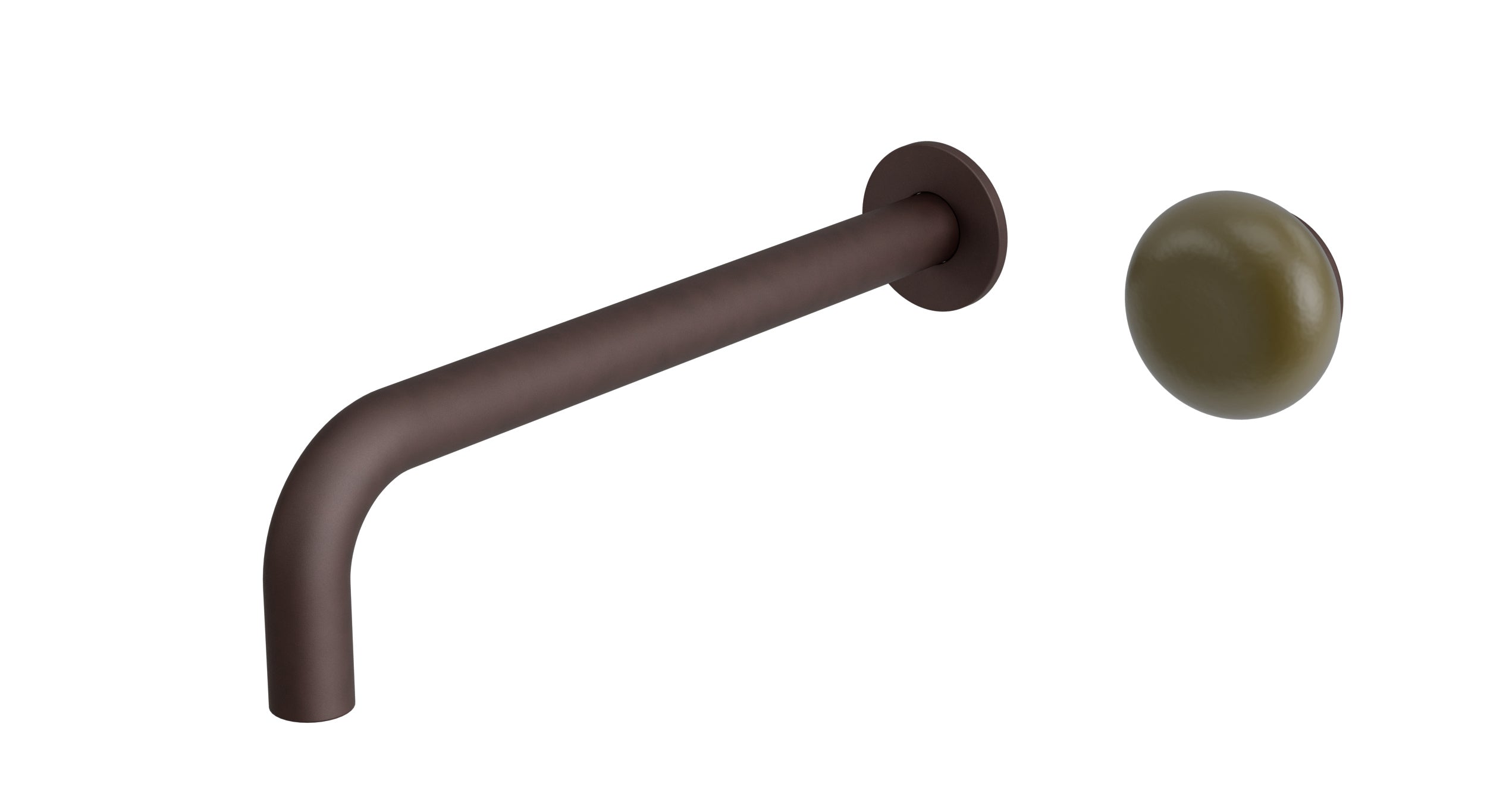 Foundry One Handle Wall Mount 10" Lavatory Faucet with Pebble Ceramic Knob Handle in Architectural Copper