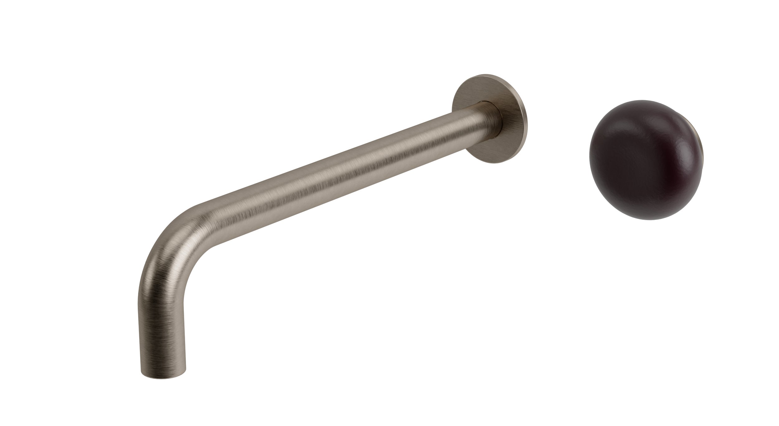Foundry One Handle Wall Mount 10" Lavatory Faucet with Pebble Ceramic Knob Handle in Antique Nickel