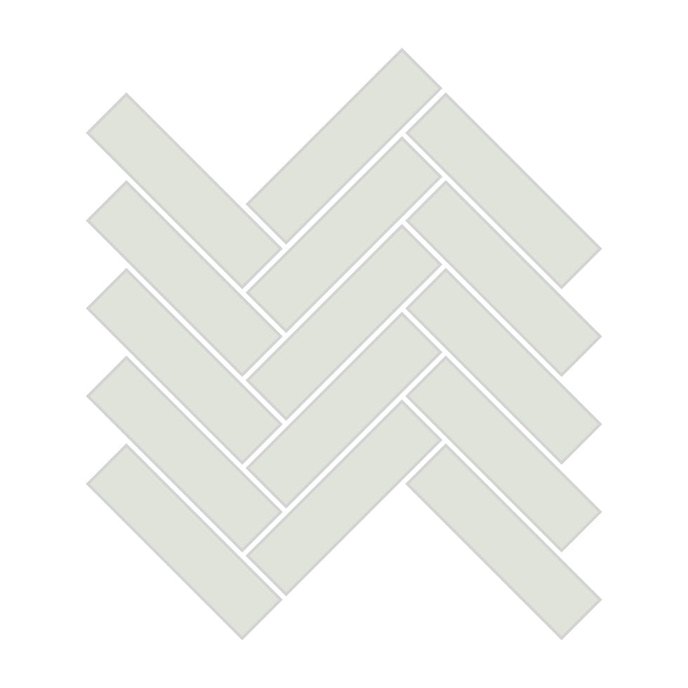 1x4 Herringbone Sheeted Glass Mosaic Tile in Flycatcher Matte