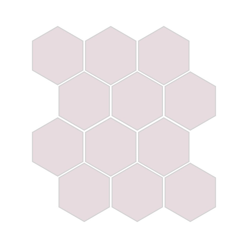 3" Hexagon Sheeted Original Ceramic Mosaic Tile in Evening Glow Matte