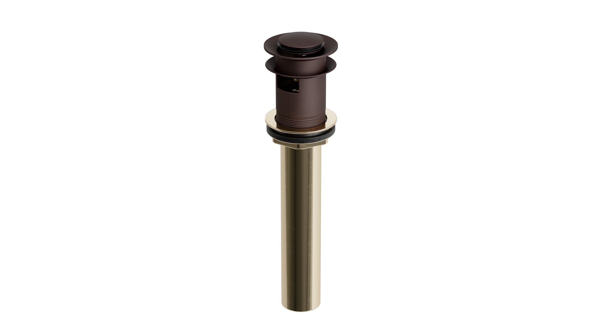 Lavatory Faucet Soft Touch Drain with Overflow in Architectural Copper