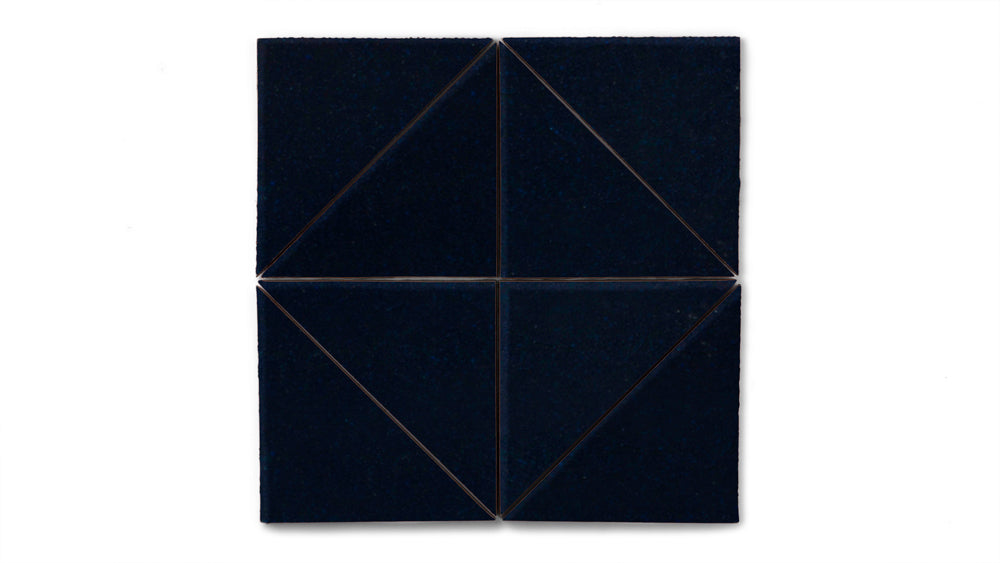 6" Triangle Original Ceramic Tile in Navy Blue Gloss