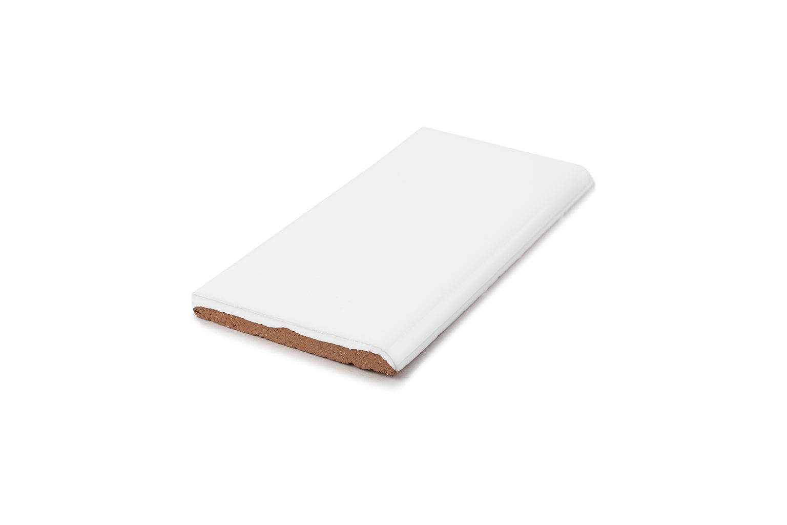 Quick Ship 3x6 Long Edge Bullnose Original Ceramic Trim in Calcite Gloss