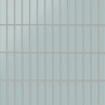 1x4 Straight Set Sheeted Glass Mosaic Tile in Great Blue Heron Matte