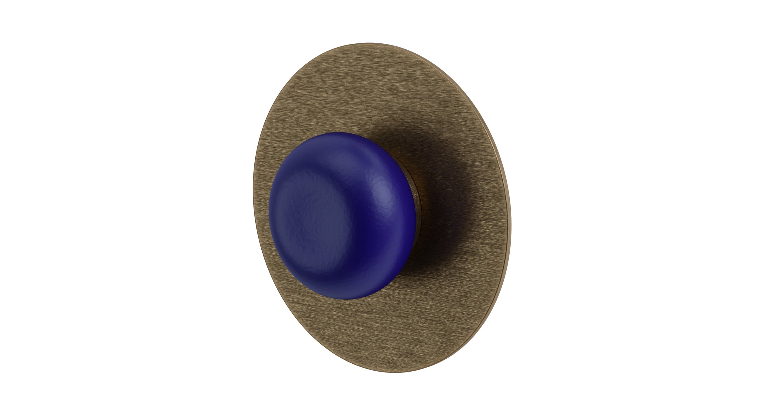Foundry One Handle Wall Mount Shower Trim with Pebble Ceramic Knob Handle in Antique Brass