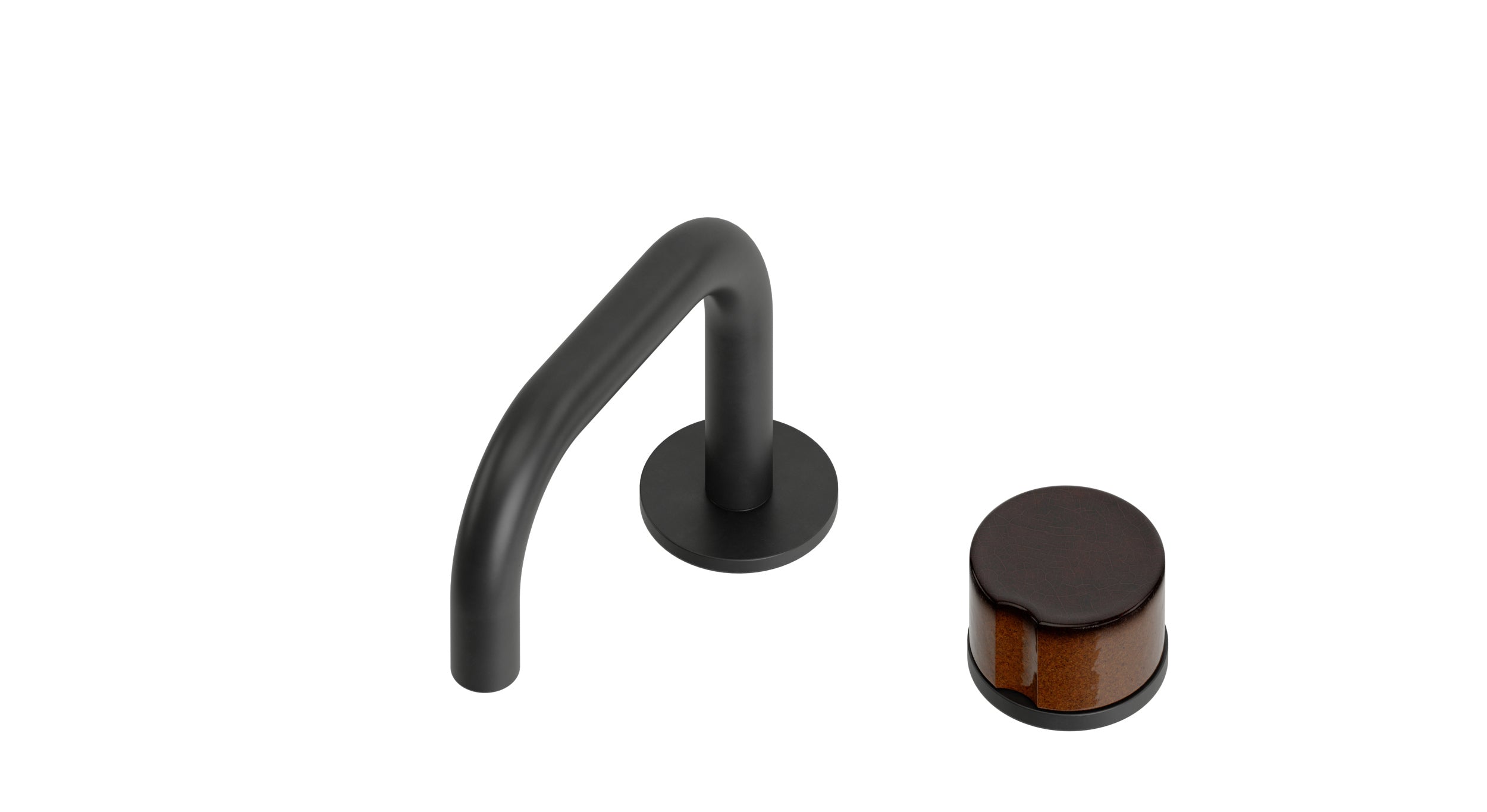 Foundry One Handle Deck Mount Squaretop Lavatory Faucet with Groove Ceramic Knob Handle in Oil Rubbed Bronze