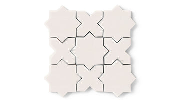 Mini Star & Cross Original Ceramic Tile in Feldspar Gloss