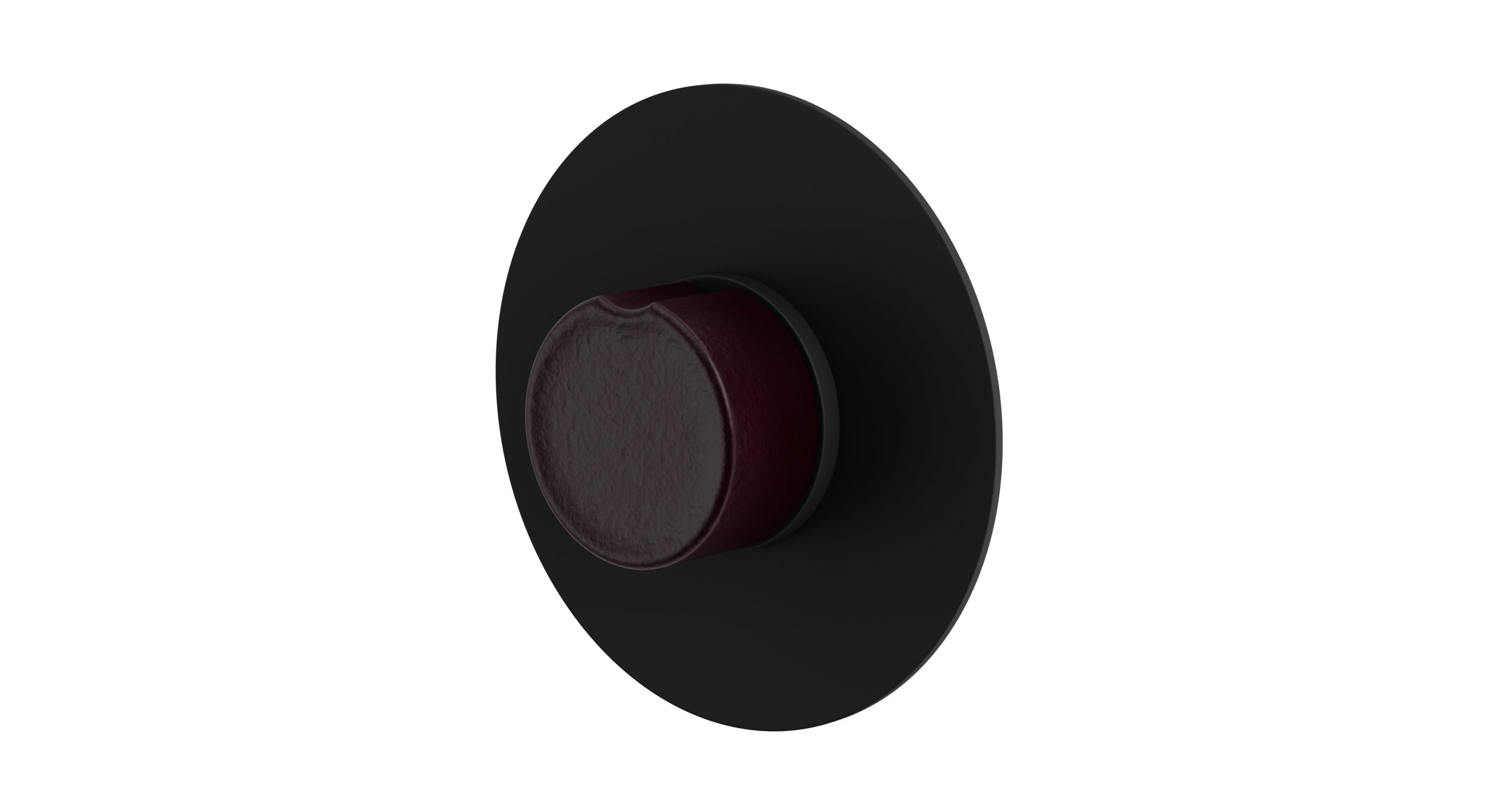 Foundry One Handle Wall Mount Shower Trim with Groove Ceramic Knob Handle in Matte Black