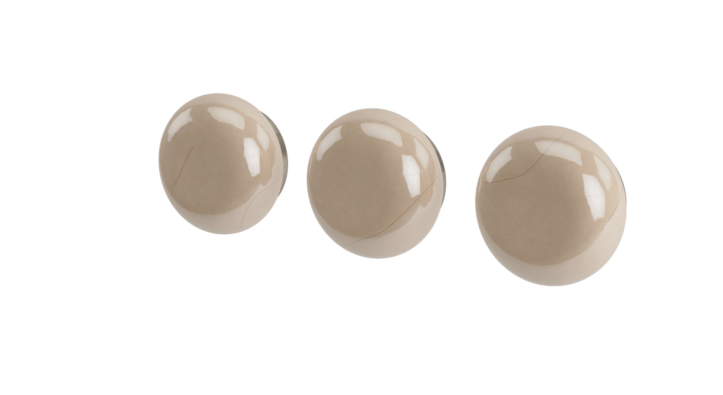 Foundry Three Handle Wall Mount Bath Trim with Diverter/Volume Control and Pebble Ceramic Knob Handles in French Nickel