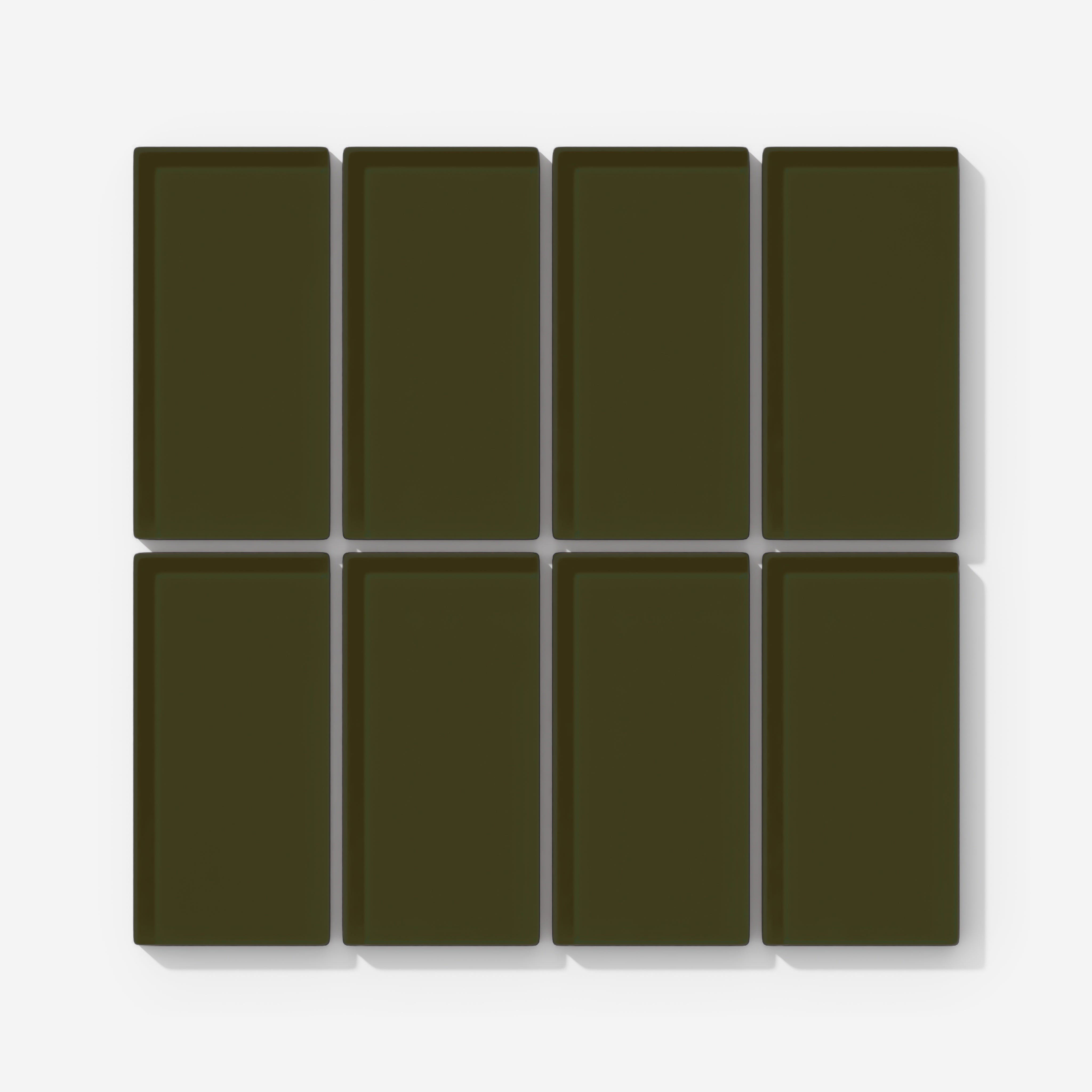 2x4 Straight Set Sheeted Glass Mosaic Tile in Catbird Gloss