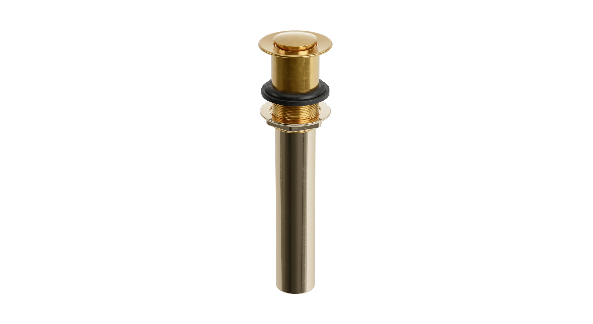 Lavatory Faucet Soft Touch Drain - Less Overflow in French Brass