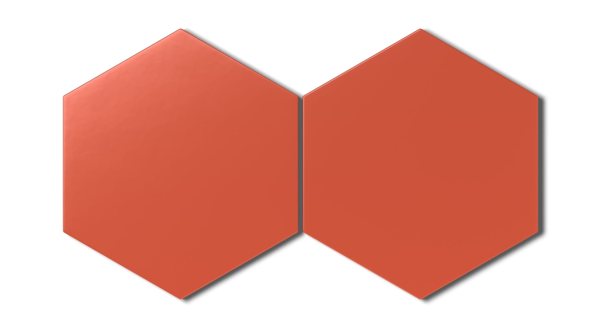 8" Hexagon Natural Press Ceramic Tile in Vermillion Matte