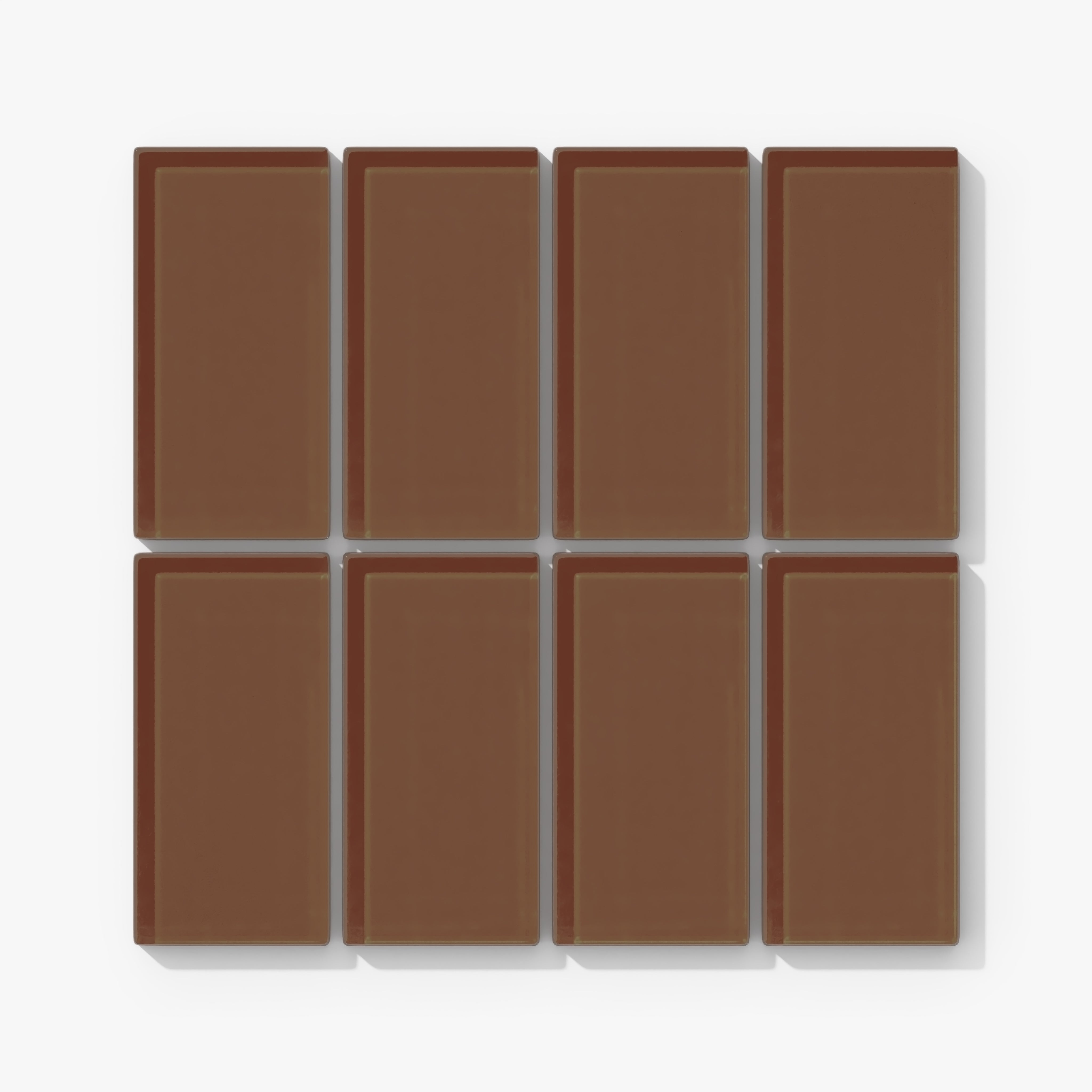 2x4 Straight Set Sheeted Glass Mosaic Tile in Kestrel Gloss