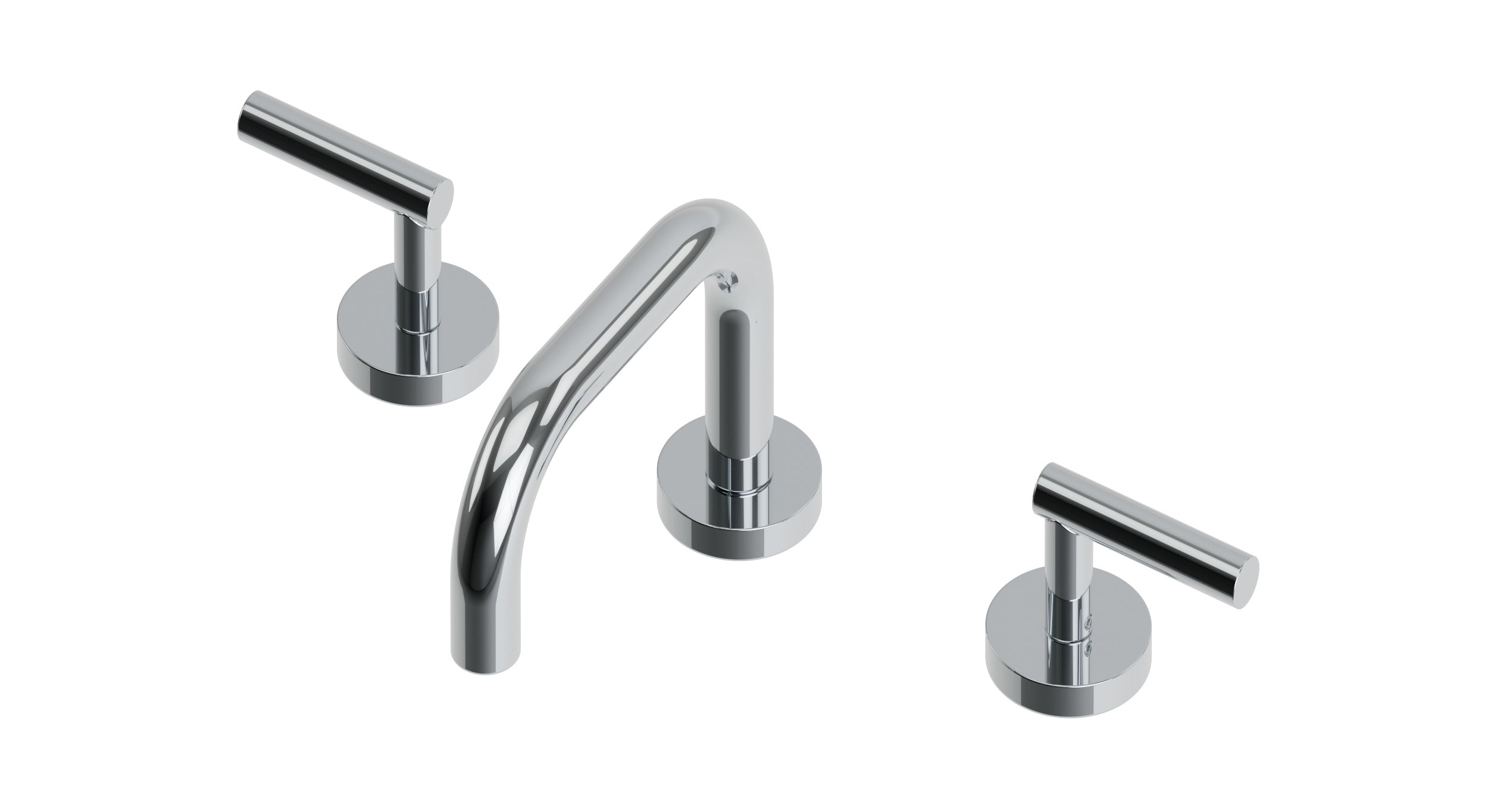 Contour Two Handle Deck Mount Squaretop Lavatory Faucet with Soft Lever Handles