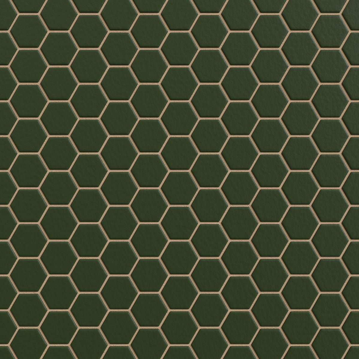 Hunter Green 1" Hexagon Sheeted Matte Original Ceramic Tile