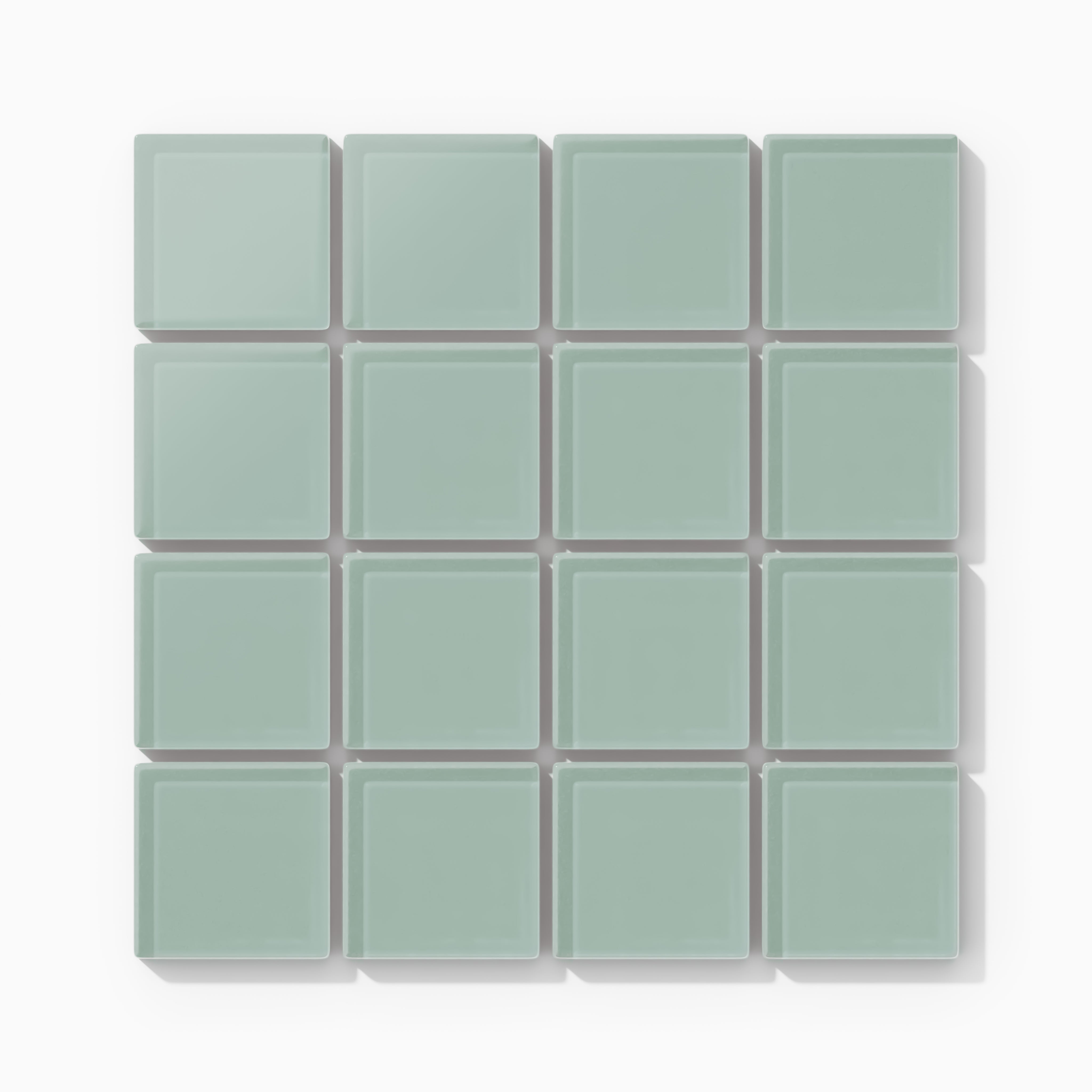 2x2 Straight Set Sheeted Glass Mosaic Tile in Kingfisher Matte