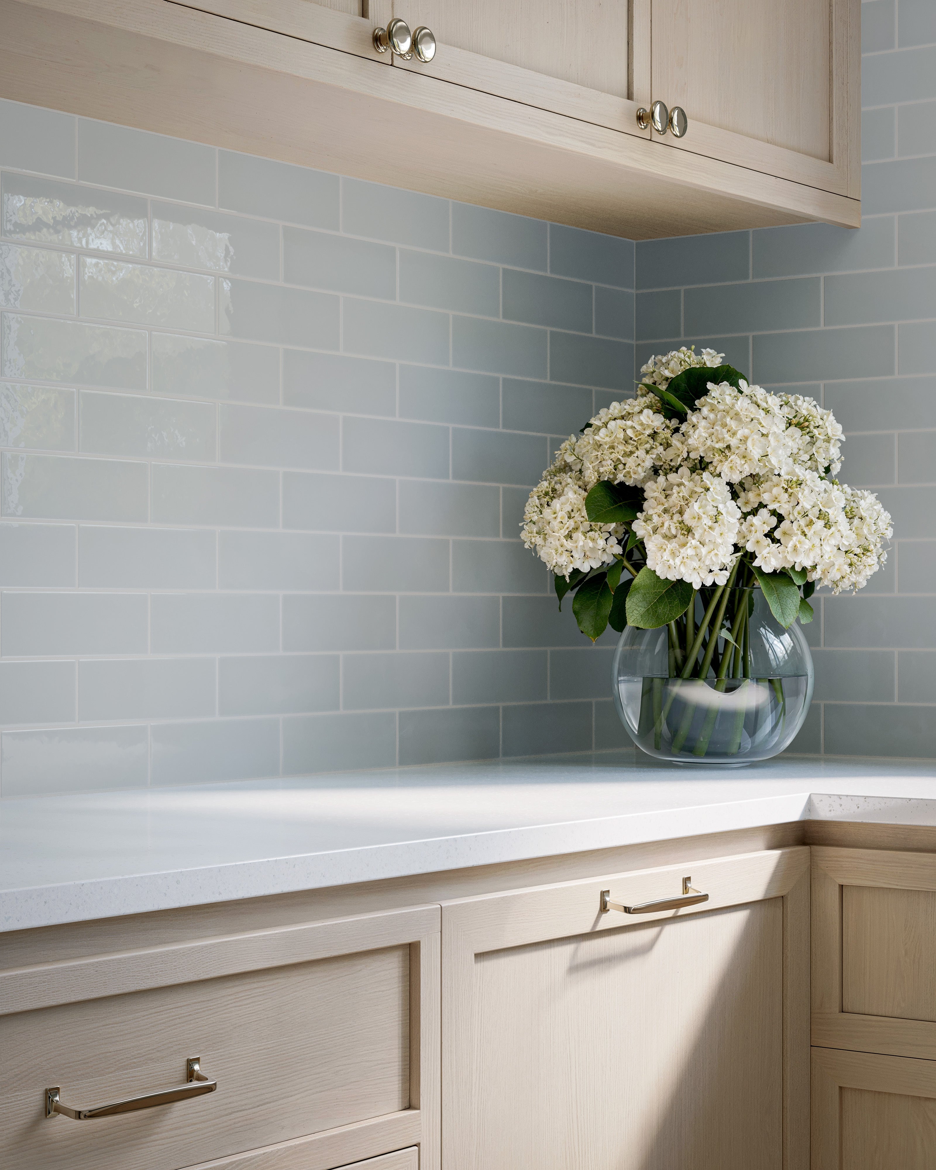 3x9 Natural Press Ceramic Tile in Alberta Blue Gloss