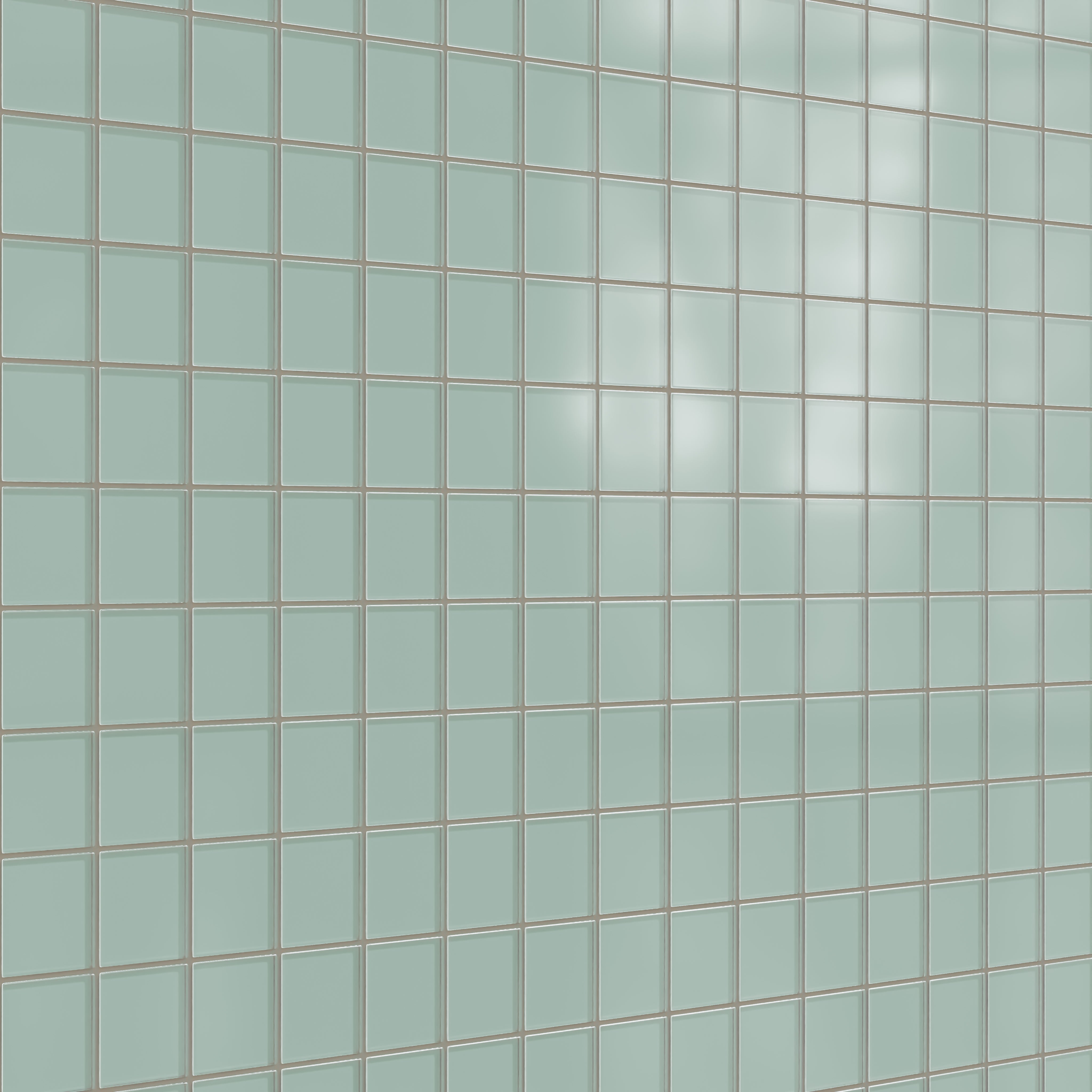 3x3 Straight Set Sheeted Glass Mosaic Tile in Kingfisher Matte