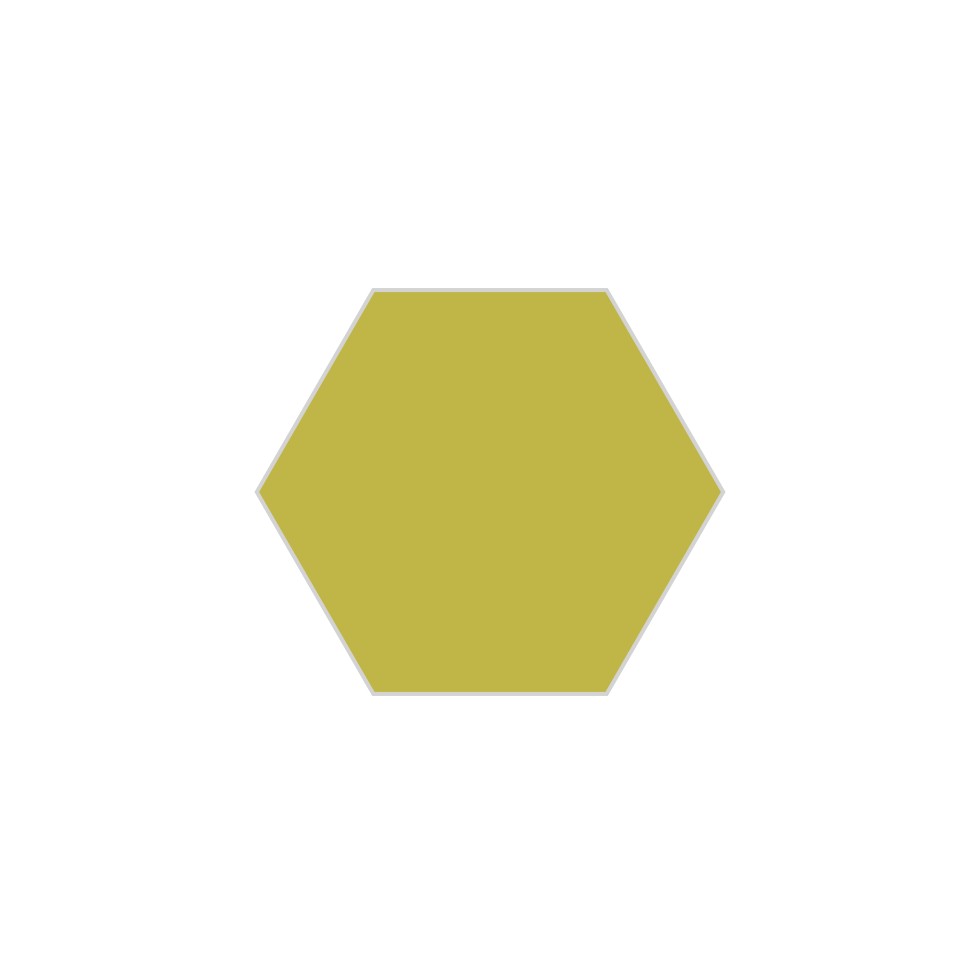 6" Hexagon Original Ceramic Tile in Palm Tree Matte