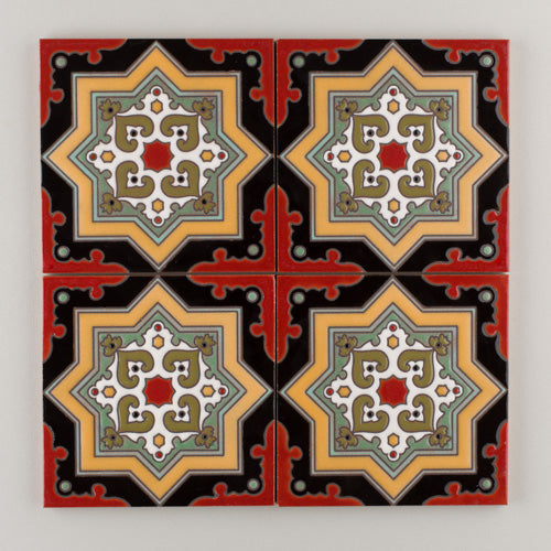 6x6 Handpainted Sample Madrid in Warm Motif