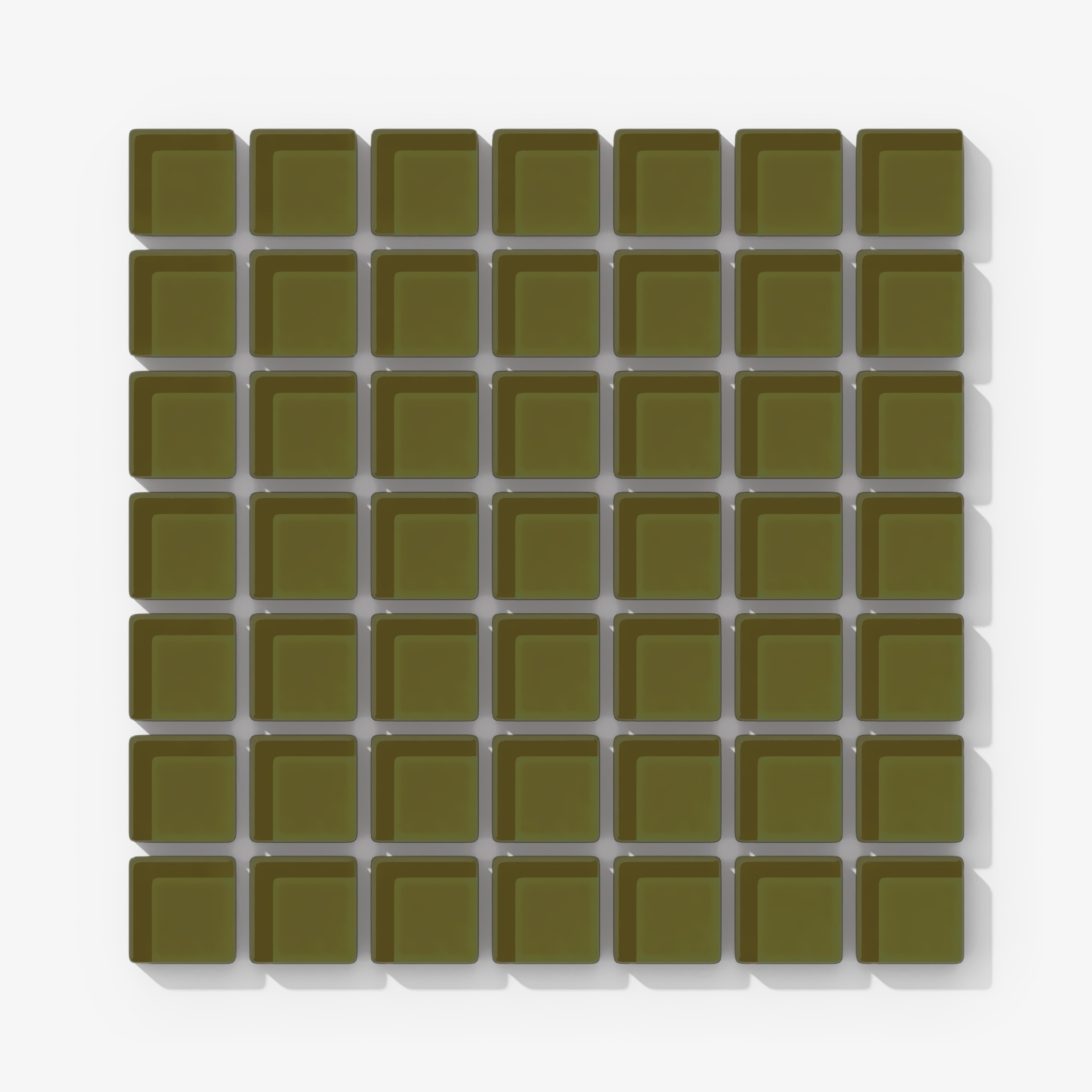 1x1 Straight Set Sheeted Glass Mosaic Tile in Cormorant Gloss