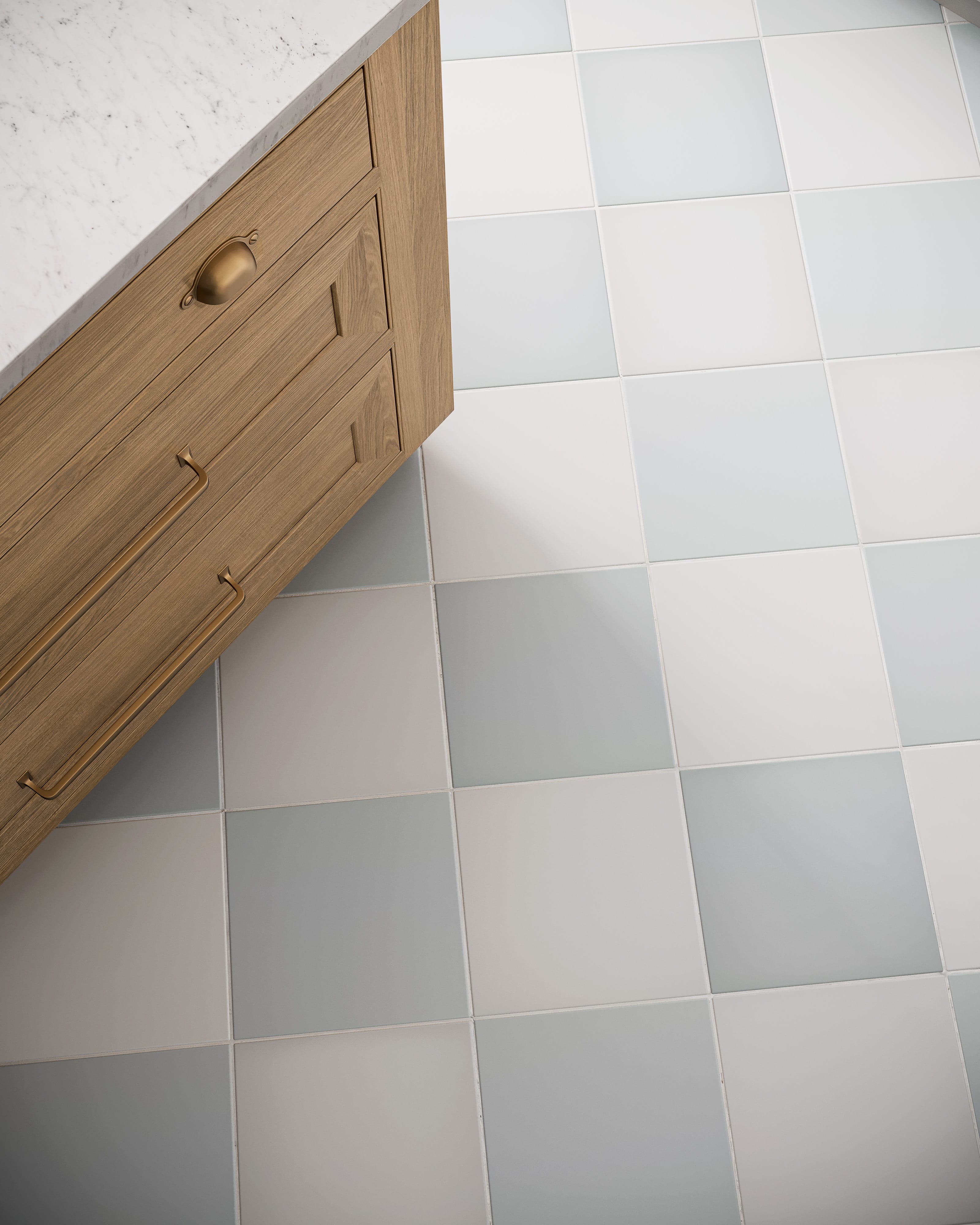 12x12 Natural Press Ceramic Tile in Salt Creek and Alberta Blue