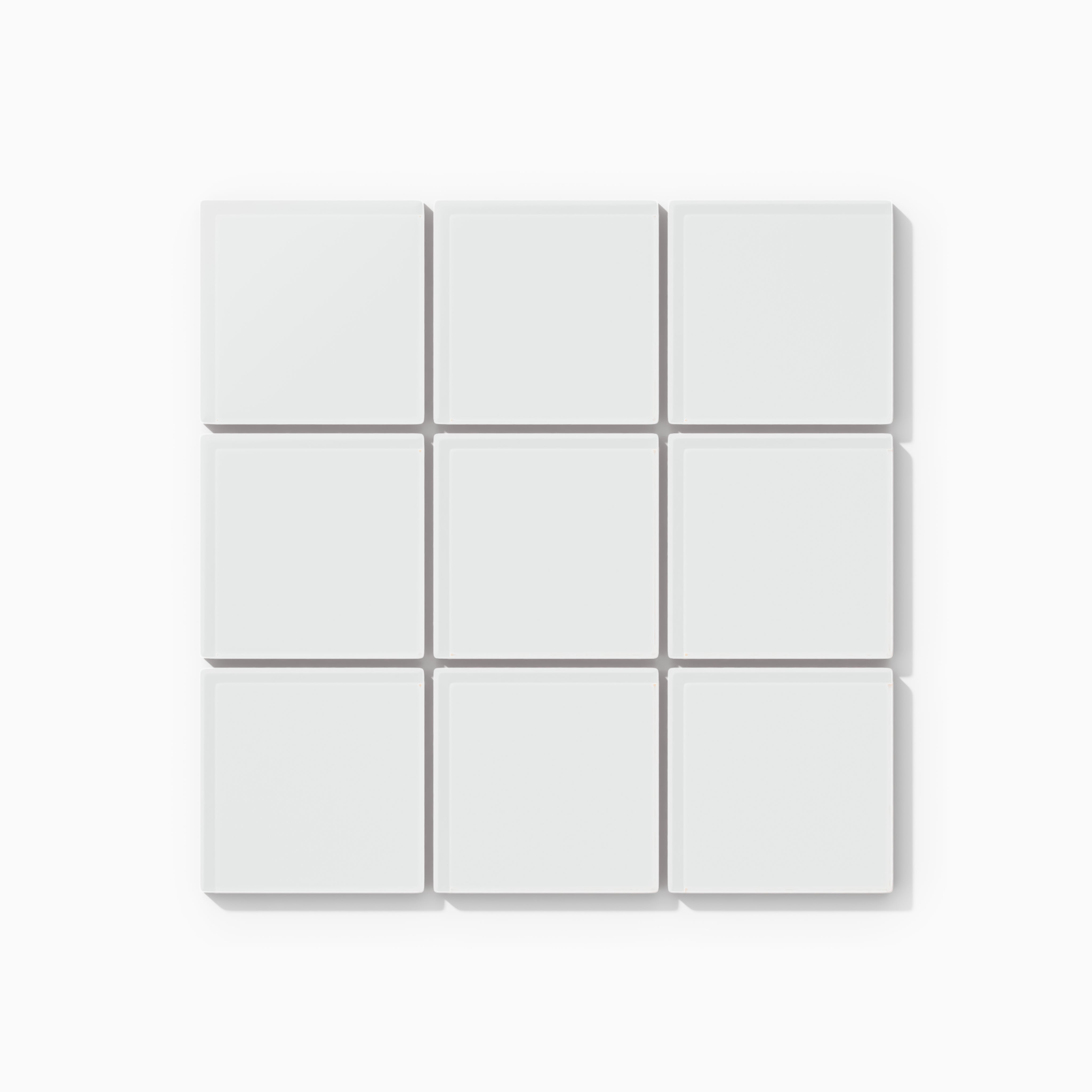 3x3 Straight Set Sheeted Glass Mosaic Tile in Egret Matte