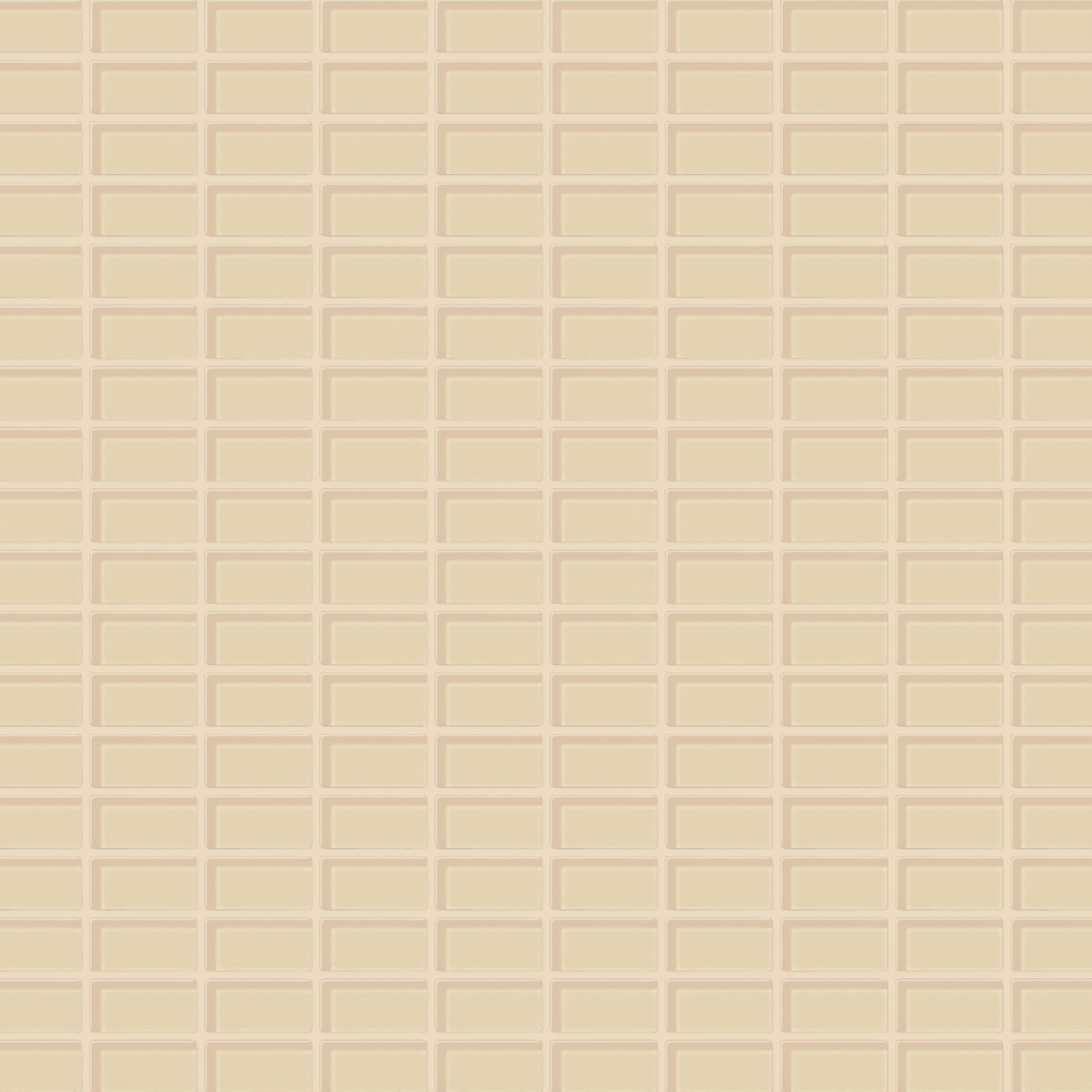 1x2 Straight Set Sheeted Glass Mosaic Tile in Chickadee Gloss