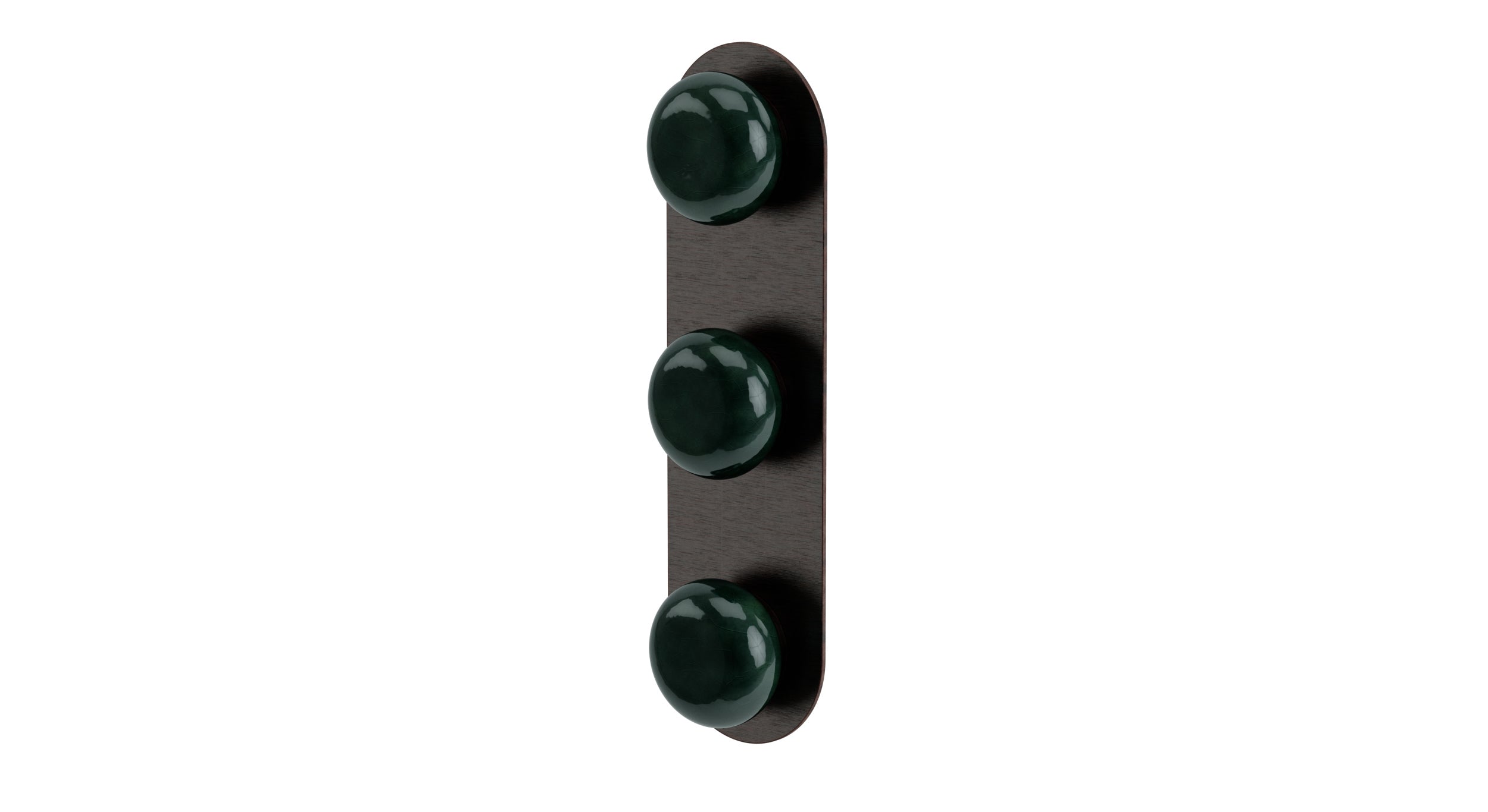Foundry Three Handle Wall Mount Shower Trim with Pebble Ceramic Knob Handles in Antique Bronze