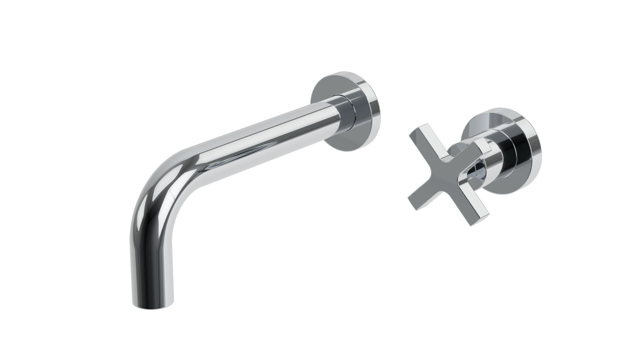 Flatiron One Handle Wall Mount 7.5" Lavatory Faucet with Linear Cross Handle