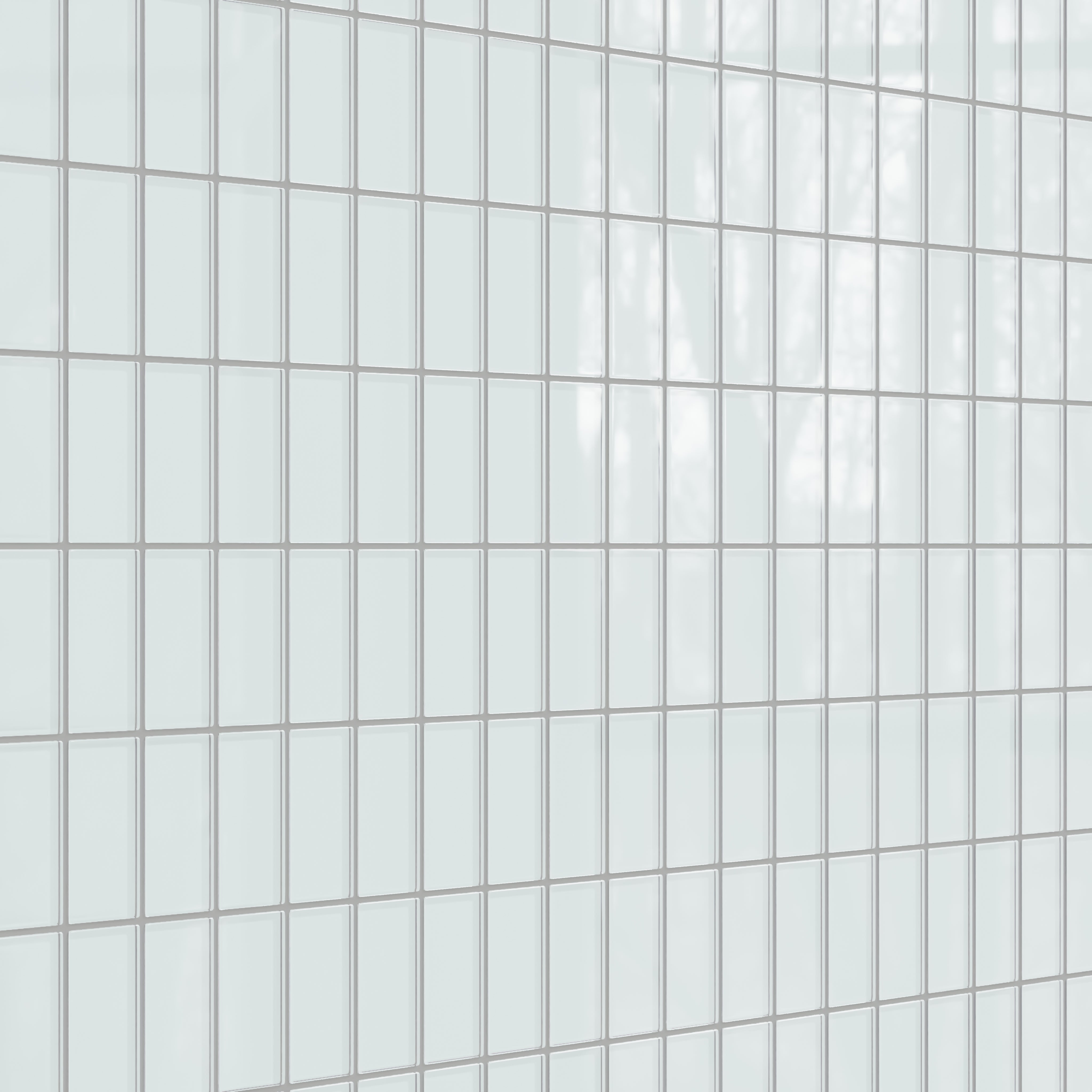 2x4 Straight Set Sheeted Glass Mosaic Tile in Warbler Gloss
