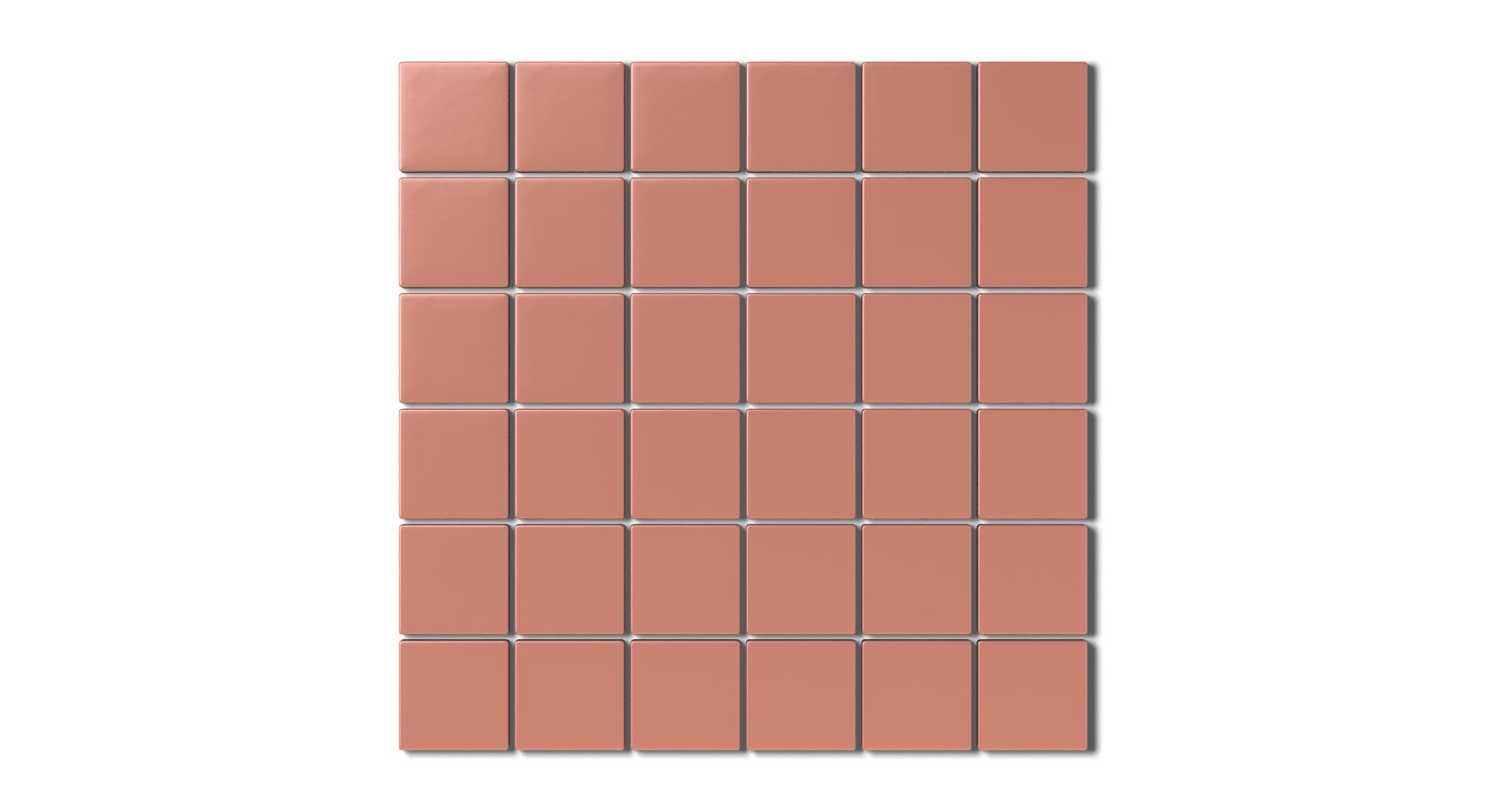 2x2 Straight Set Sheeted Natural Press Ceramic Mosaic Tile in Madder Red Matte