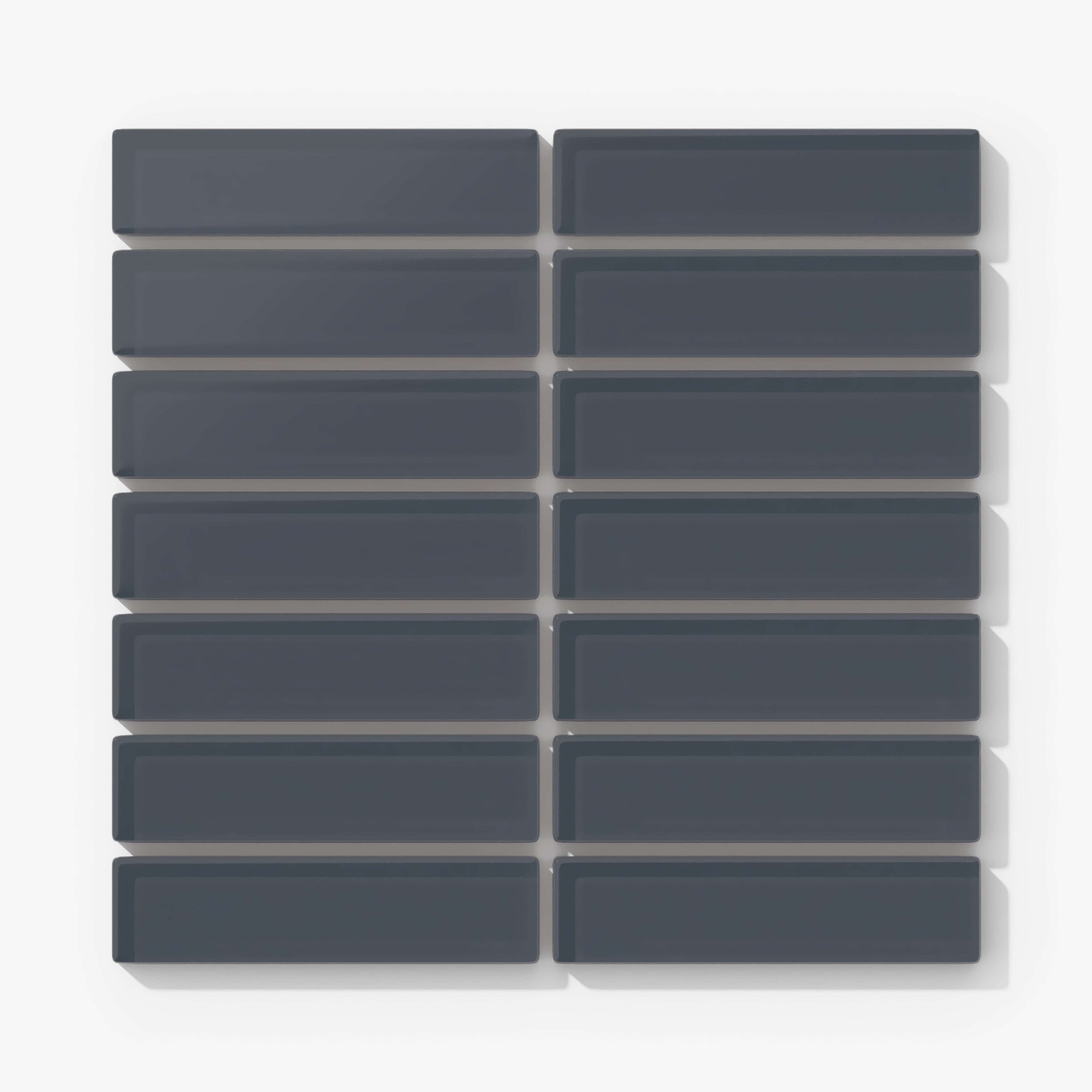 1x4 Straight Set Sheeted Glass Mosaic Tile in Junco Matte
