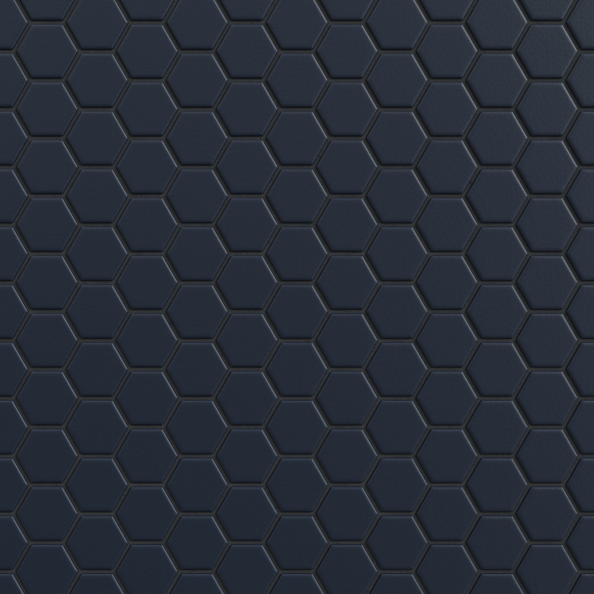 1" Hexagon Sheeted Original Ceramic Mosaic Tile in Navy Blue Matte