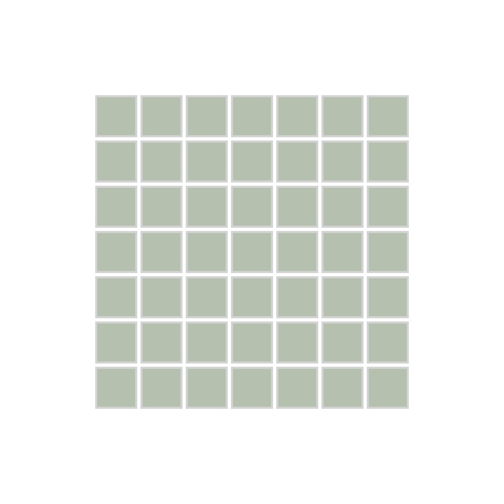 1x1 Straight Set Sheeted Original Ceramic Mosaic Tile in Rosemary Matte