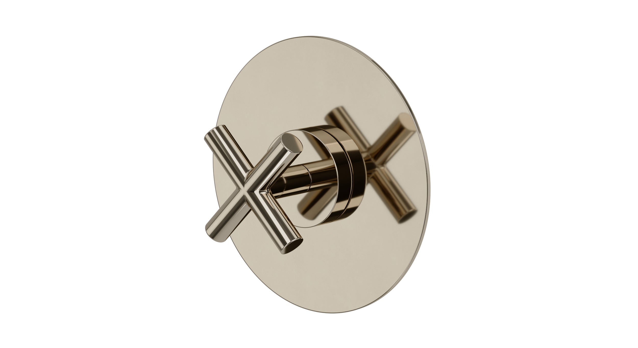 Contour One Handle Wall Mount Shower Trim with Soft Cross Handle