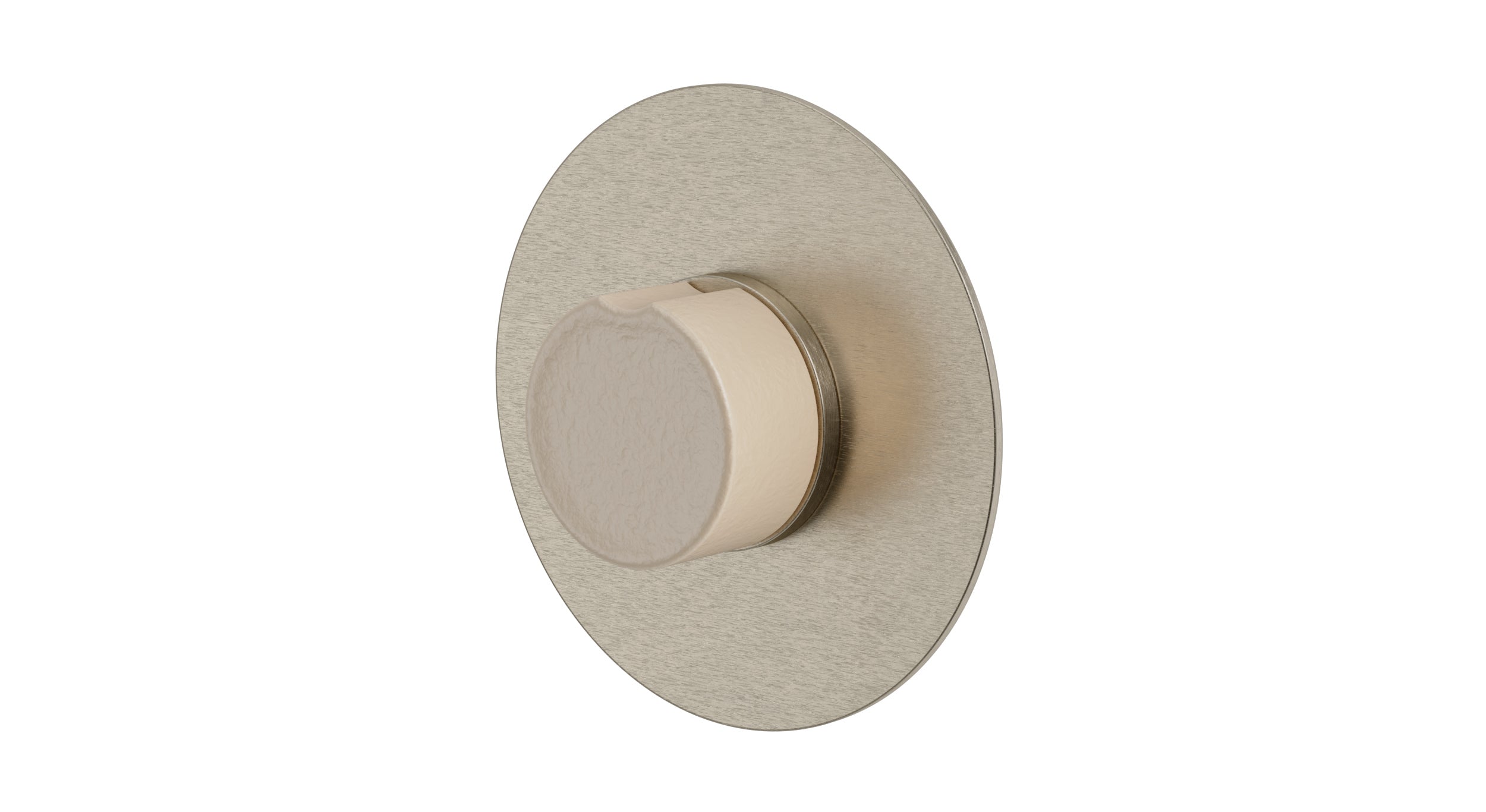 Foundry One Handle Wall Mount Shower Trim with Groove Ceramic Knob Handle in Satin Nickel