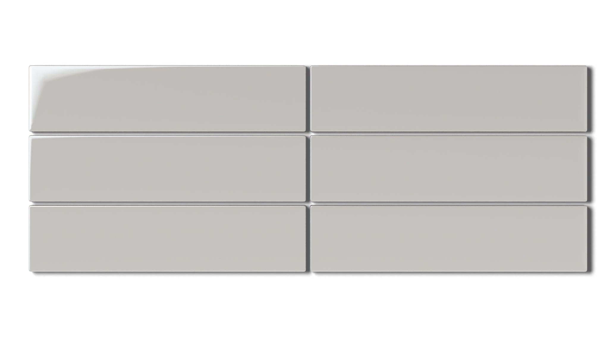 2x8 Natural Press Ceramic Tile in Titanium Grey Gloss