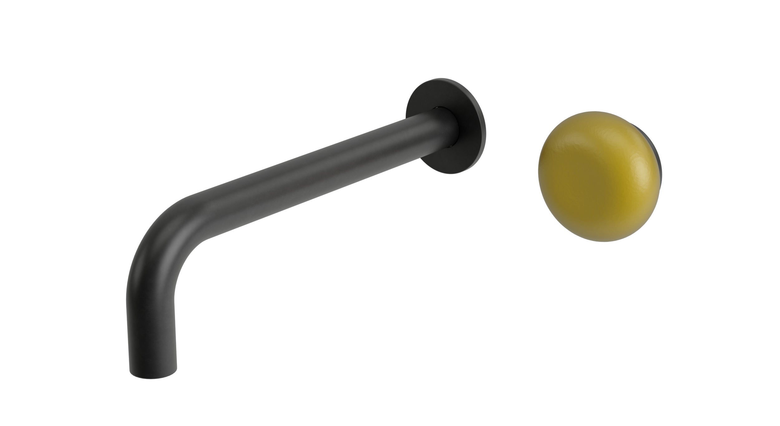 Foundry One Handle Wall Mount 7.5" Lavatory Faucet with Pebble Ceramic Knob Handle in Oil Rubbed Bronze