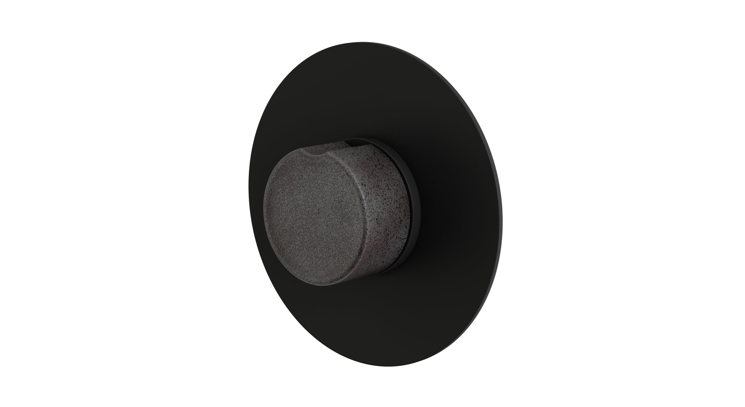 Foundry One Handle Wall Mount Shower Trim with Groove Ceramic Knob Handle in Matte Black