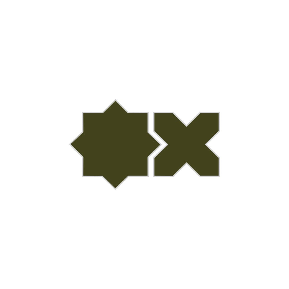 Mini Star & Cross Original Ceramic Tile in Lone Pine Matte