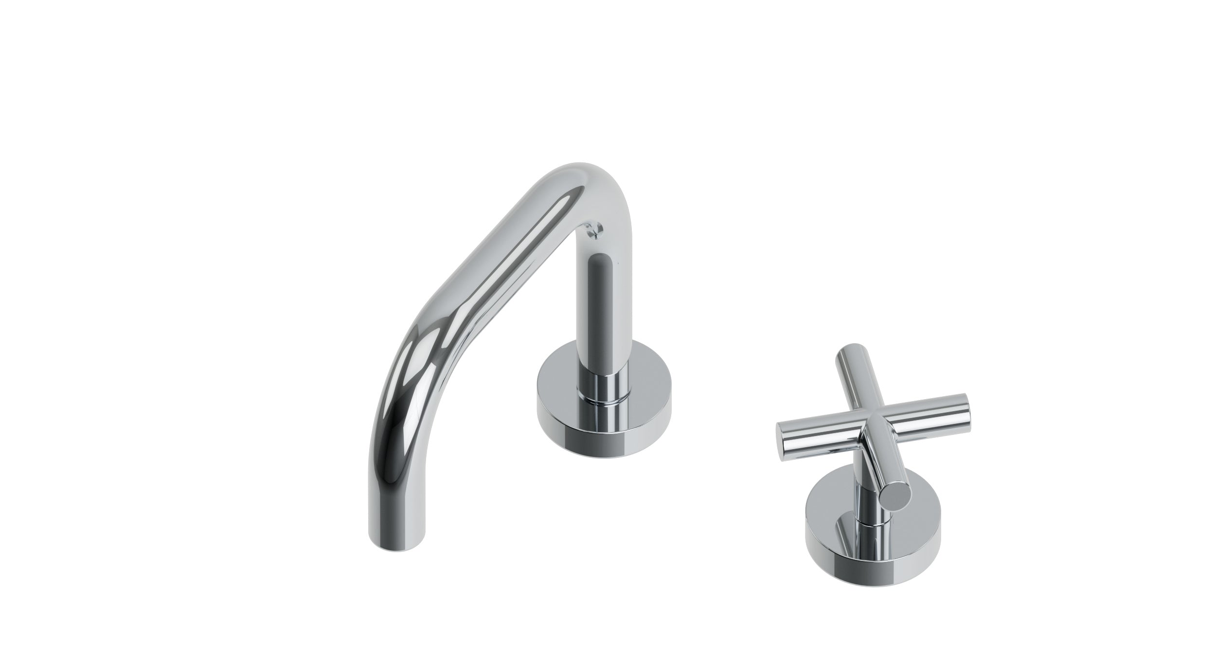 Contour One Handle Deck Mount Squaretop Lavatory Faucet with Soft Cross Handle