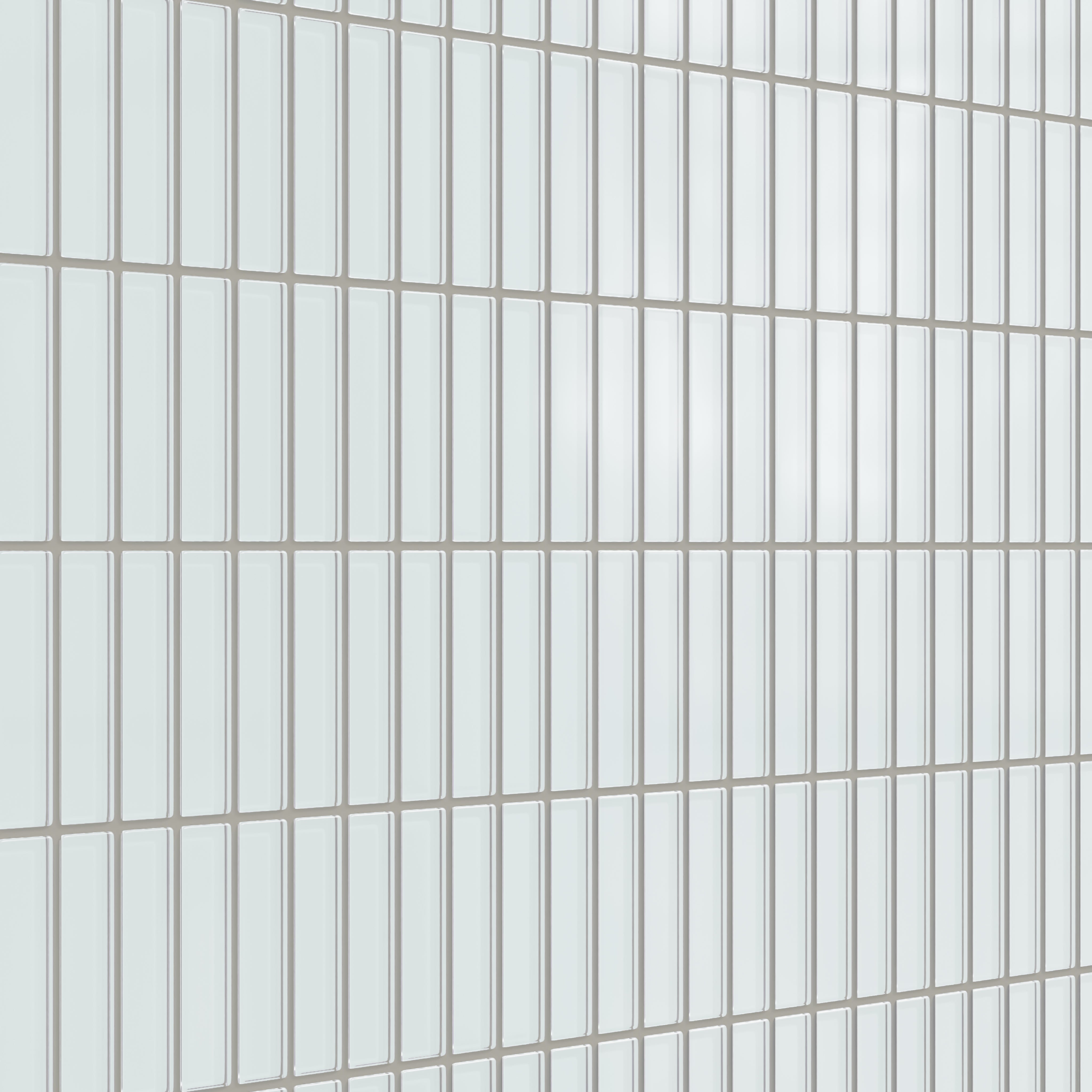1x4 Straight Set Sheeted Glass Mosaic Tile in Warbler Matte