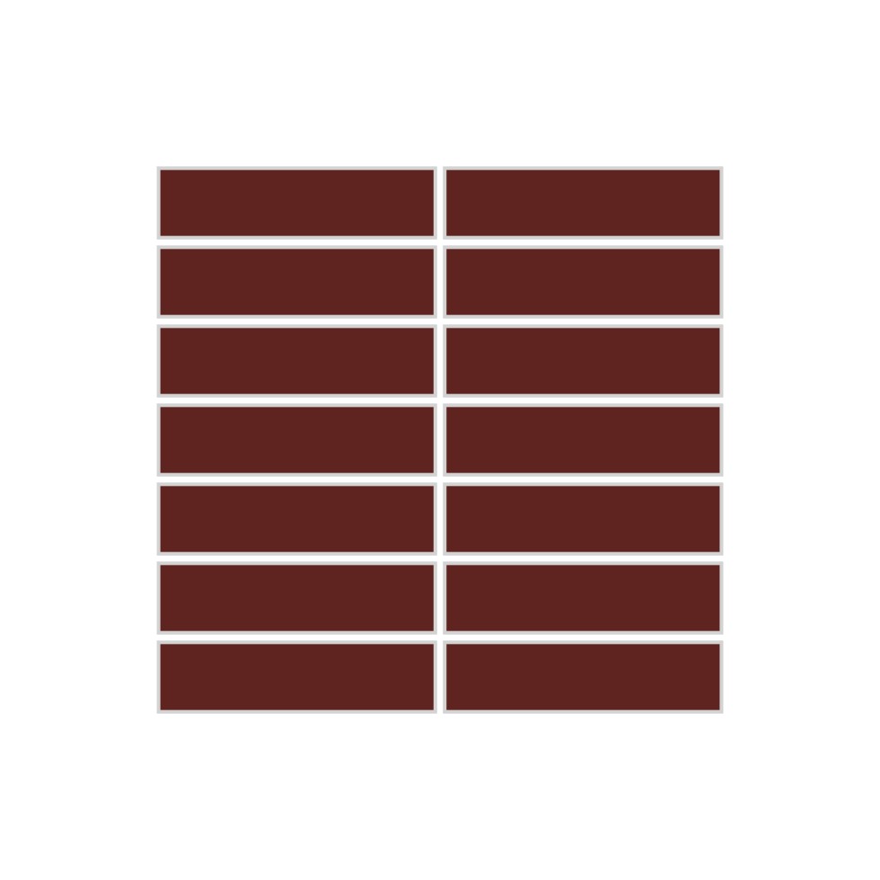 1x4 Straight Set Sheeted Original Ceramic Mosaic Tile in Vintage Leather Gloss