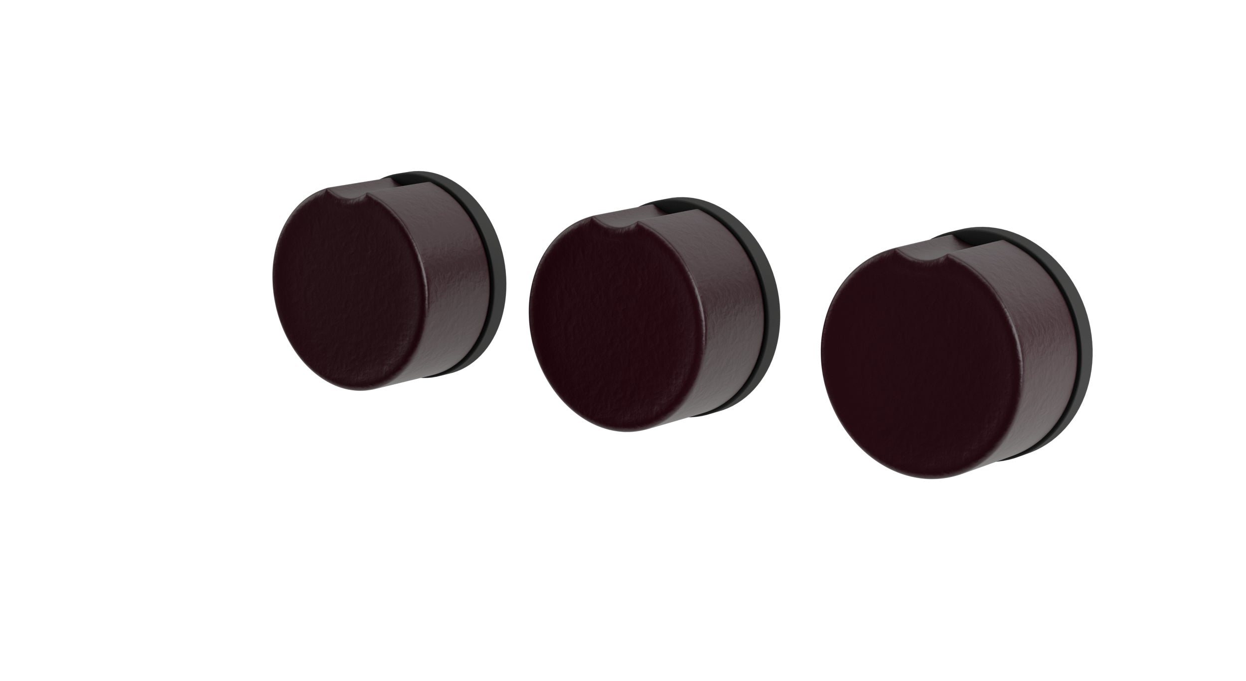 Foundry Three Handle Wall Mount Bath Trim with Diverter/Volume Control and Groove Ceramic Knob Handles in Matte Black